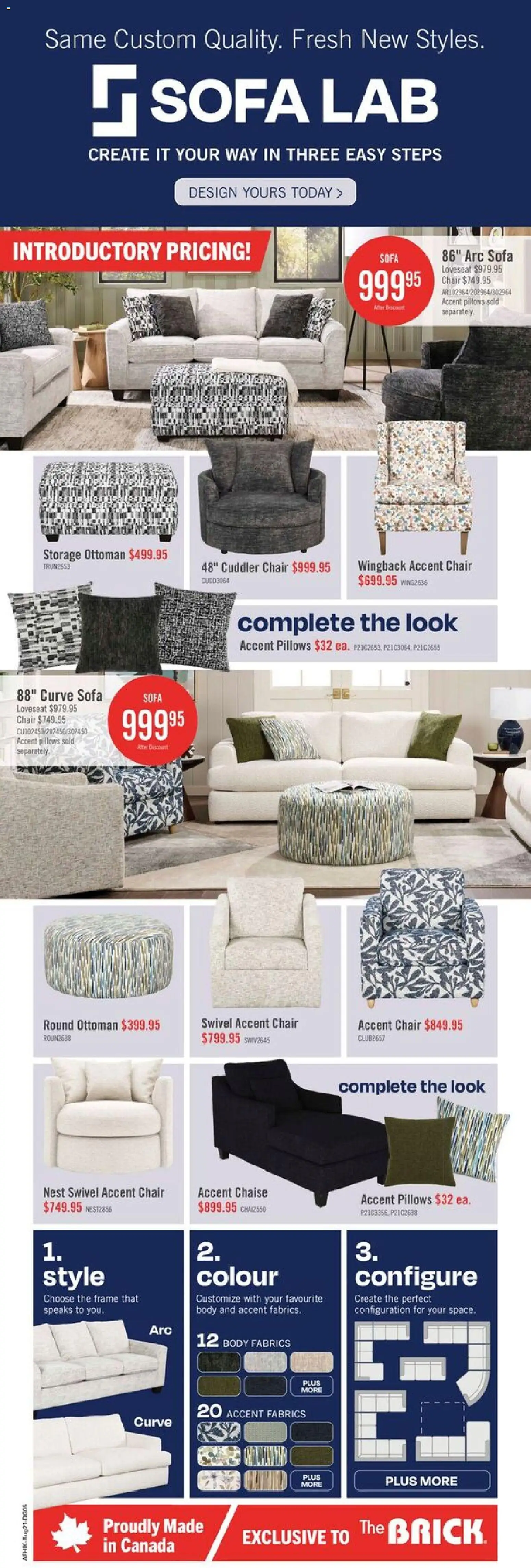 The Brick flyer valid from Aug 20, 2026 | Page: 10 | Products: Sofa, Chair
