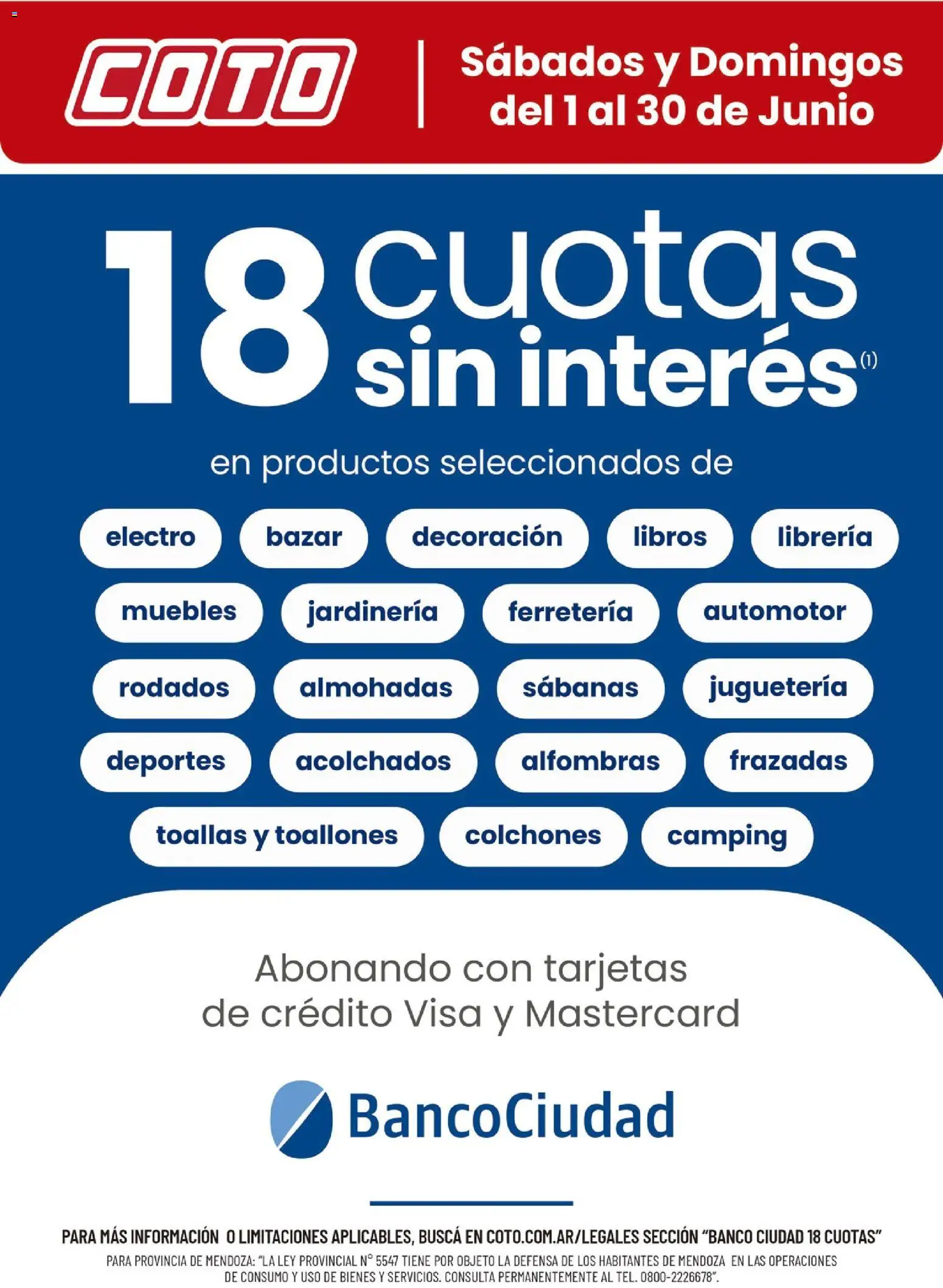 Coto - Banco Ciudad Junio │ válido desde el 01/06/2026 | Página: 1 | Productos: Sabanas, Toallas