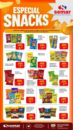 Semar Supermercado ofertas Snacks - Pré-Visualização do folheto da loja Semar Supermercado, válido de 28.05.2026