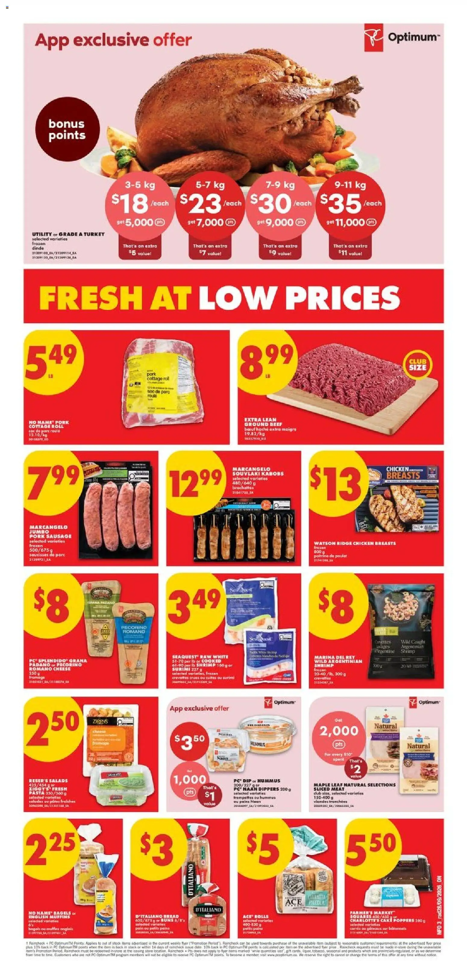 No Frills flyer valid from Oct 1, 2026 | Page: 4 | Products: Pasta, Meat, Cheese, Chicken