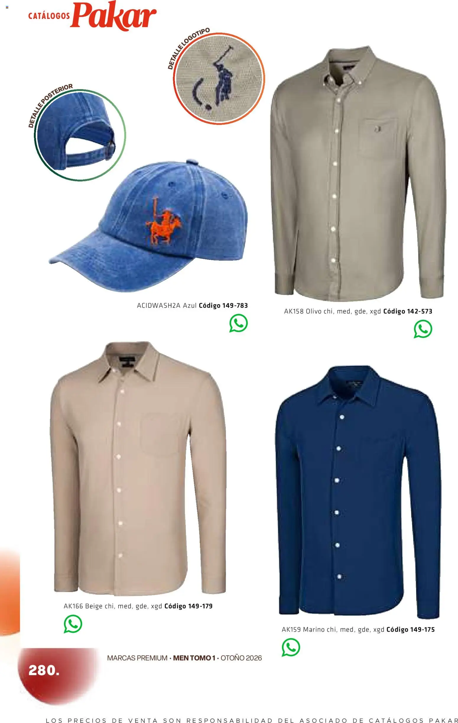 Nuevas ofertas de SC Pakar válidas en toda la República Mexicana desde el 28/08/2026. ¡Encuentra las mejores ofertas en SC Pakar catálogo Premium Men Tomo 1! | Página: 280
