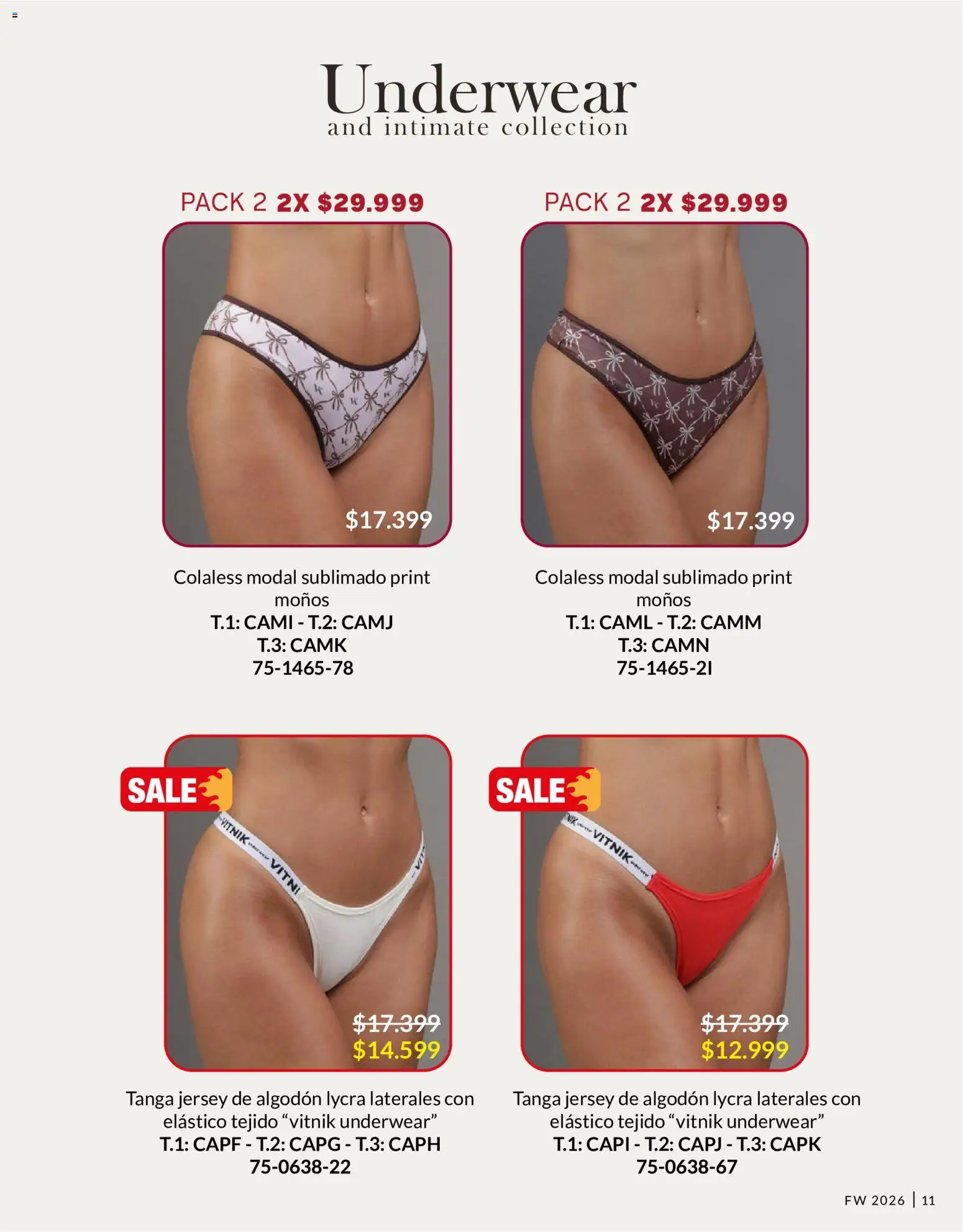Vitnik - Underwear & Complements │ válido desde el 04/08/2026 | Página: 11 | Productos: Algodón