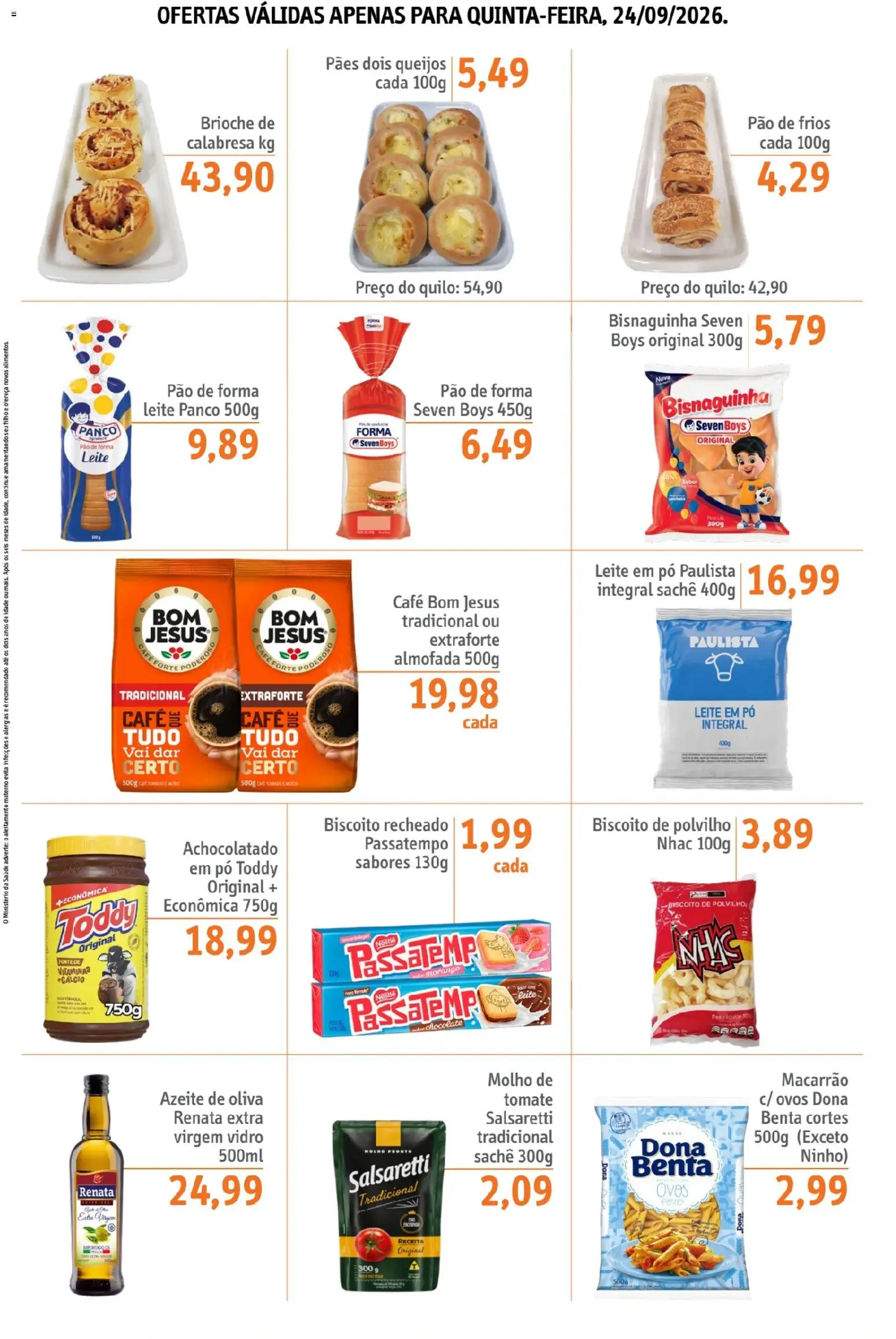 Sonda Folheto - válido de 24/09/2026 | Página: 3 | Produtos: Polvilho, Almofada, Leite, Alimentos