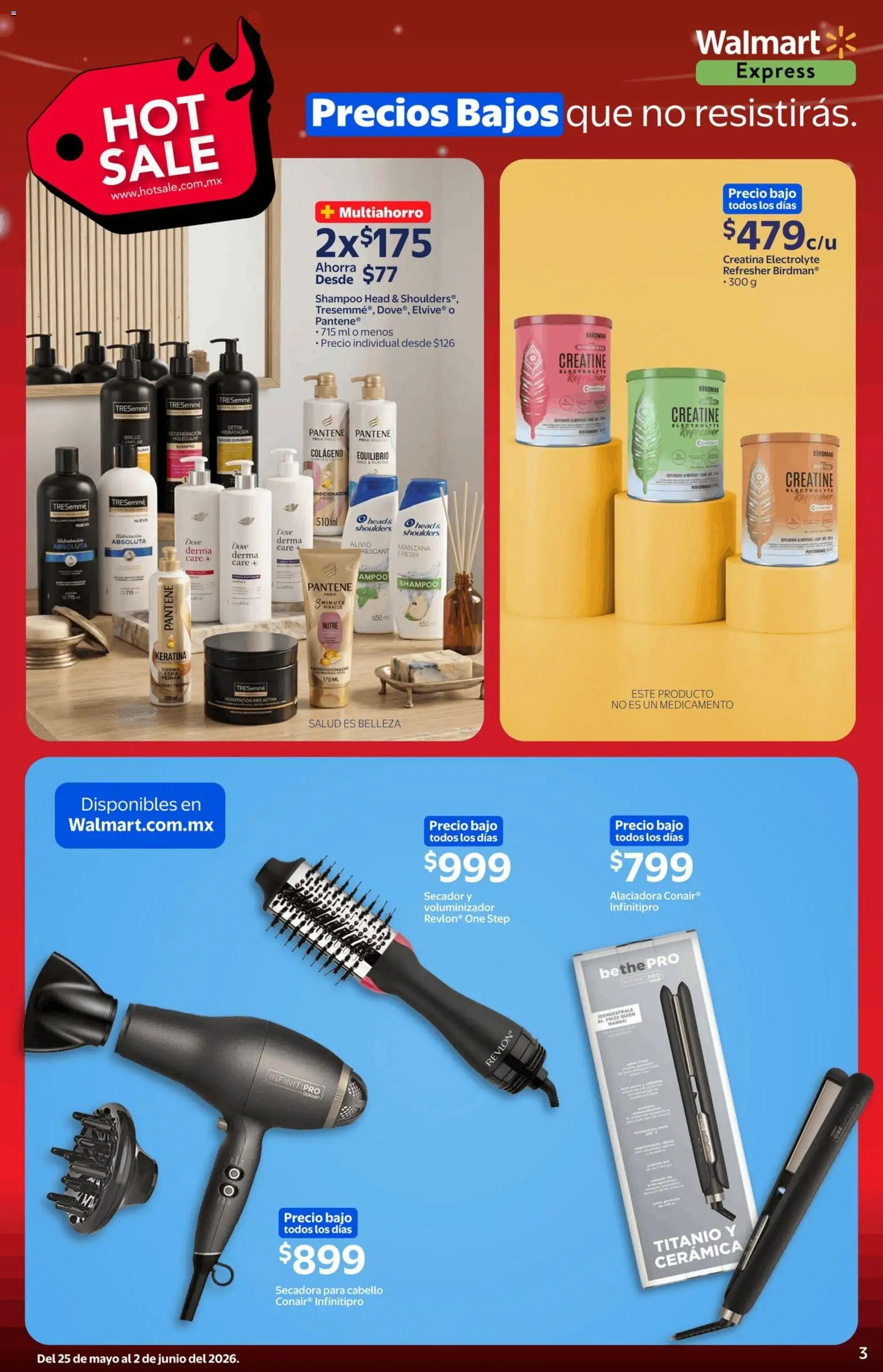 Nuevas ofertas de Walmart Express válidas en toda la República Mexicana desde el 25.05.2026. ¡Encuentra las mejores ofertas en Walmart Express Hot Sale! | Página: 3 | Productos: Secadora, Manzana, Brillo