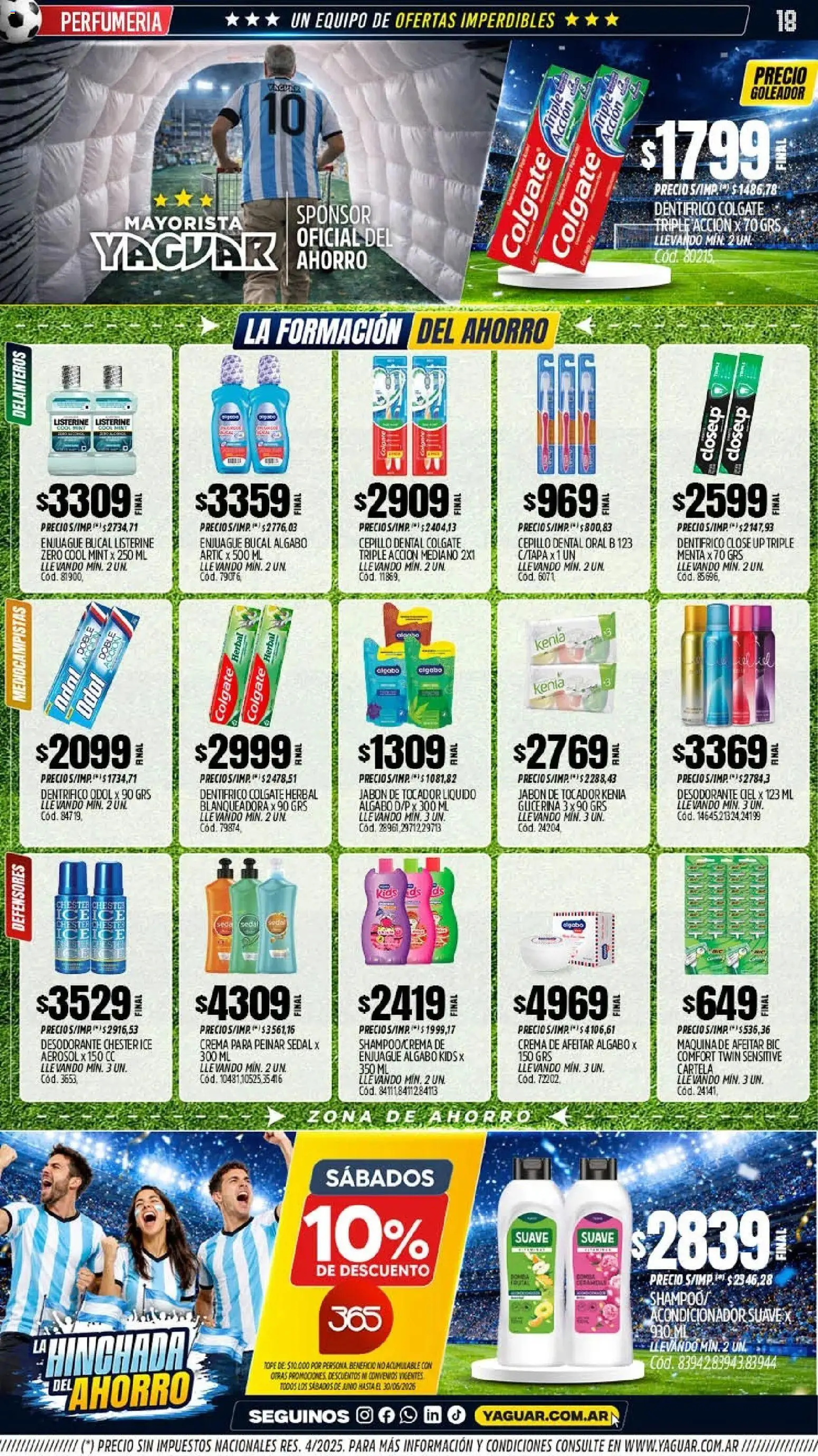 Yaguar - Oferta Semanal Jujuy │ válido desde el 01.06.2026 | Página: 18 | Productos: Jabón, Desodorante, Enjuague bucal, Crema
