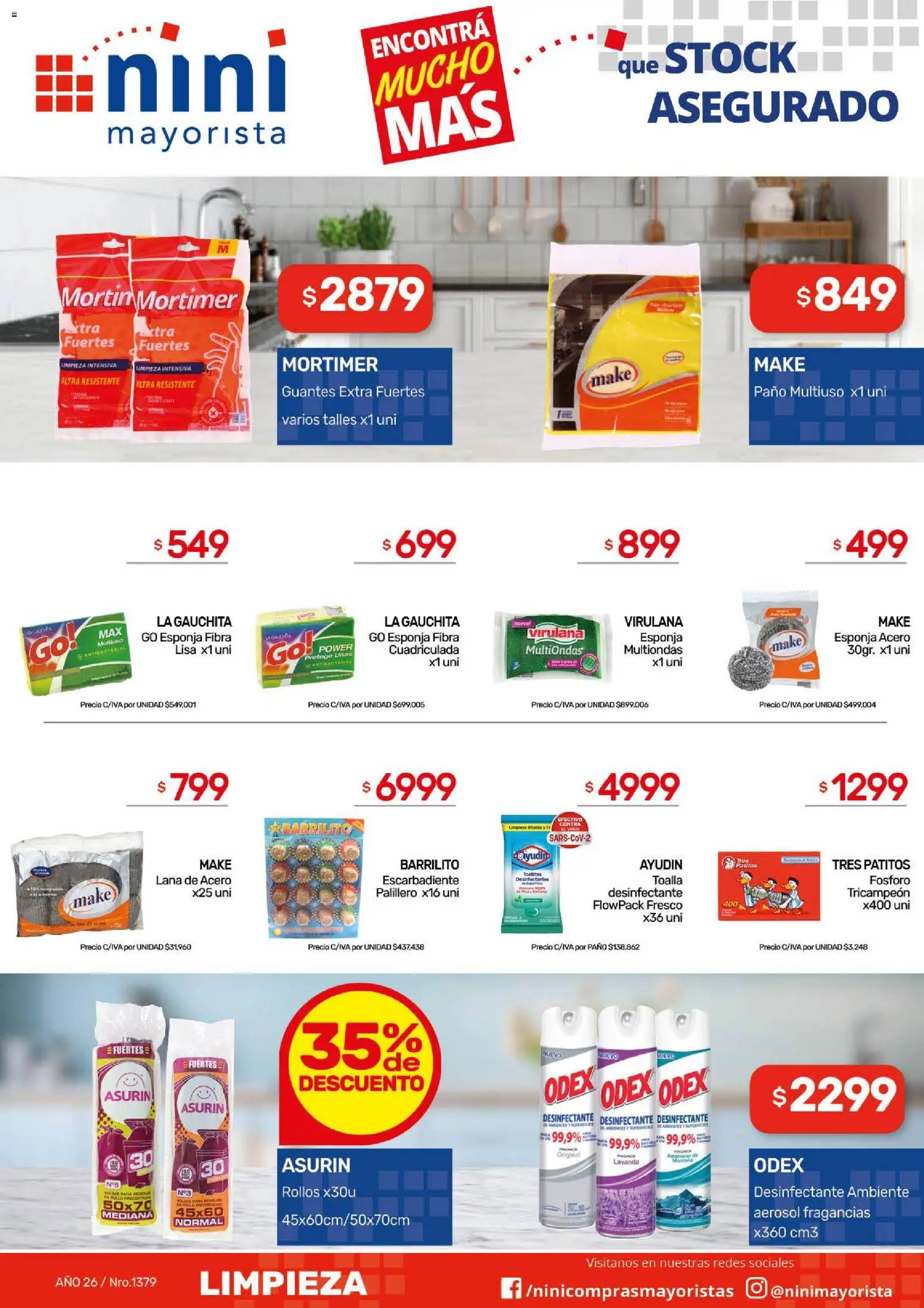 NINI Mayorista catálogo │ válido desde el 28/09/2026 | Página: 16 | Productos: Toalla, Desinfectante, Esponja, Guantes
