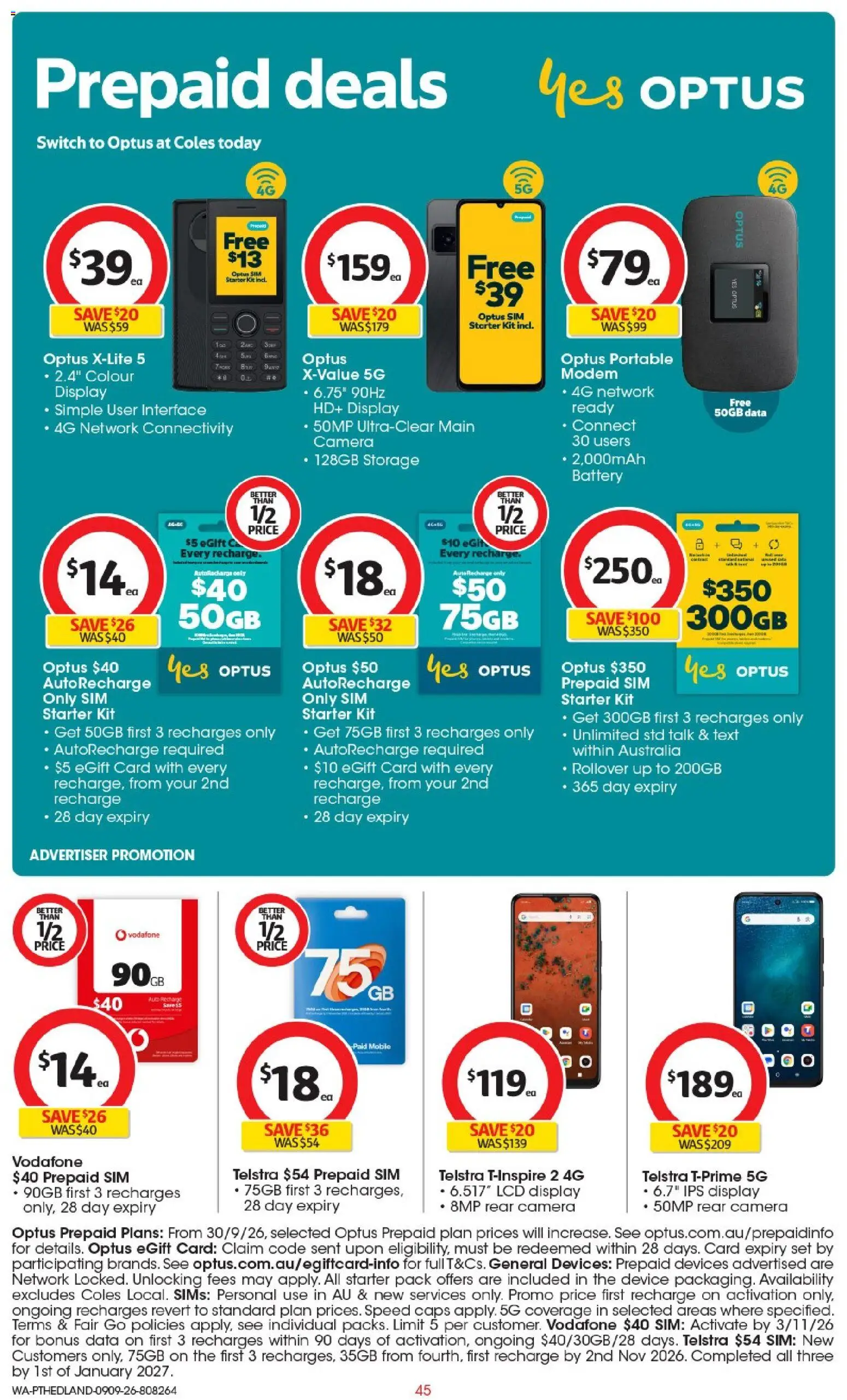 Coles catalogue - valid from 09/09/2026 | Page: 45 | Products: Battery, Novelty, Platforms, Date