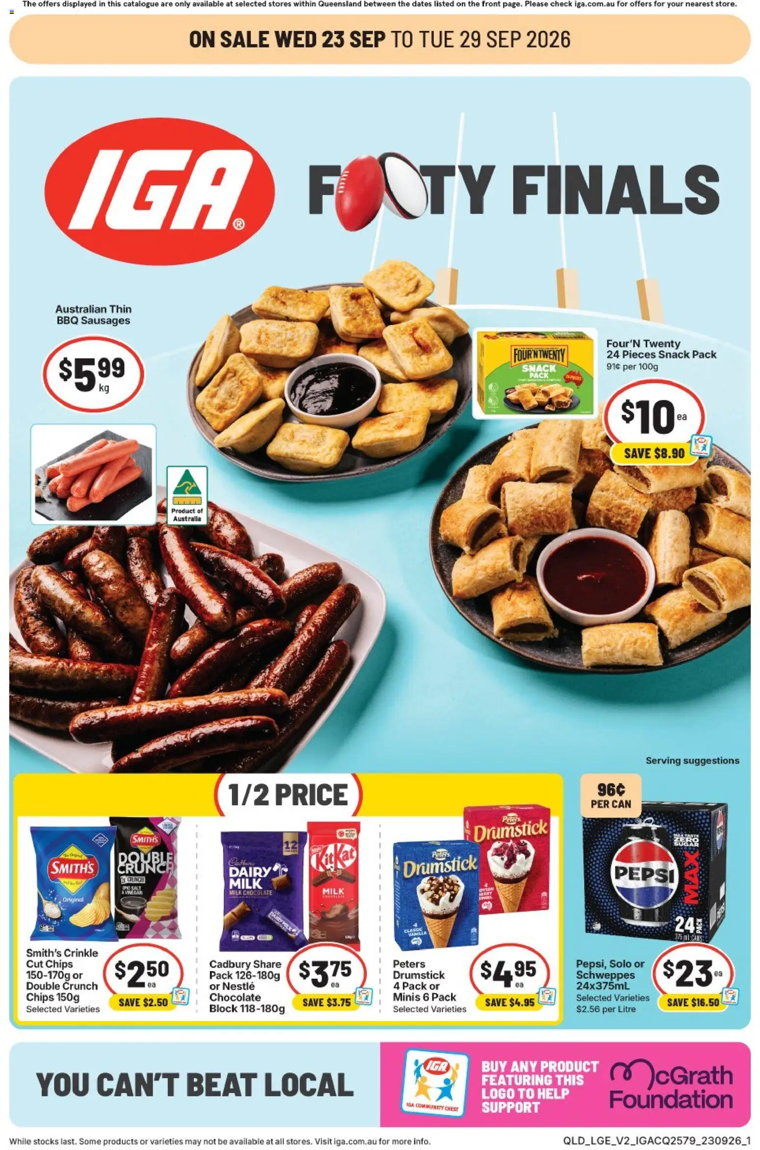 IGA catalogue - valid from 23/09/2026 | Page: 8 | Products: Milk, Chocolate, Pepsi, Foundation