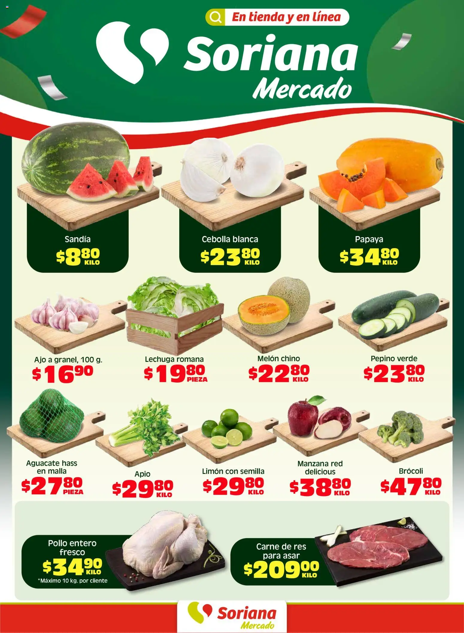 Nuevas ofertas de Soriana válidas en toda la República Mexicana desde el 15.05.2026. ¡Encuentra las mejores ofertas en Soriana Fin de Semana Mercado: Saltillo y Torreón! | Página: 1 | Productos: Pollo, Ajo, Limón, Malla