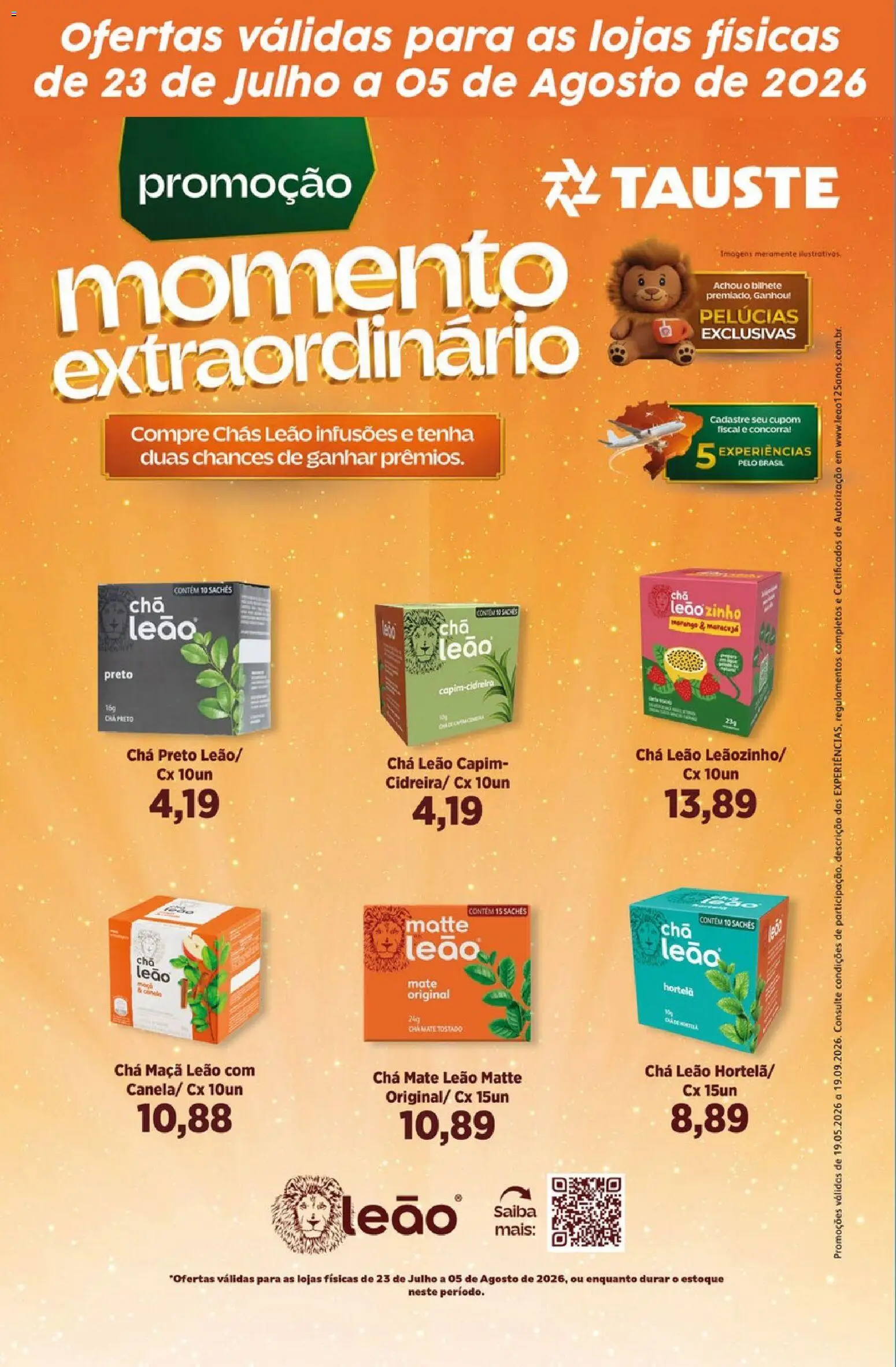 Tauste Folheto - válido de 23/07/2026 | Página: 1 | Produtos: Maracujá, Hortelã, Chá mate, Chá