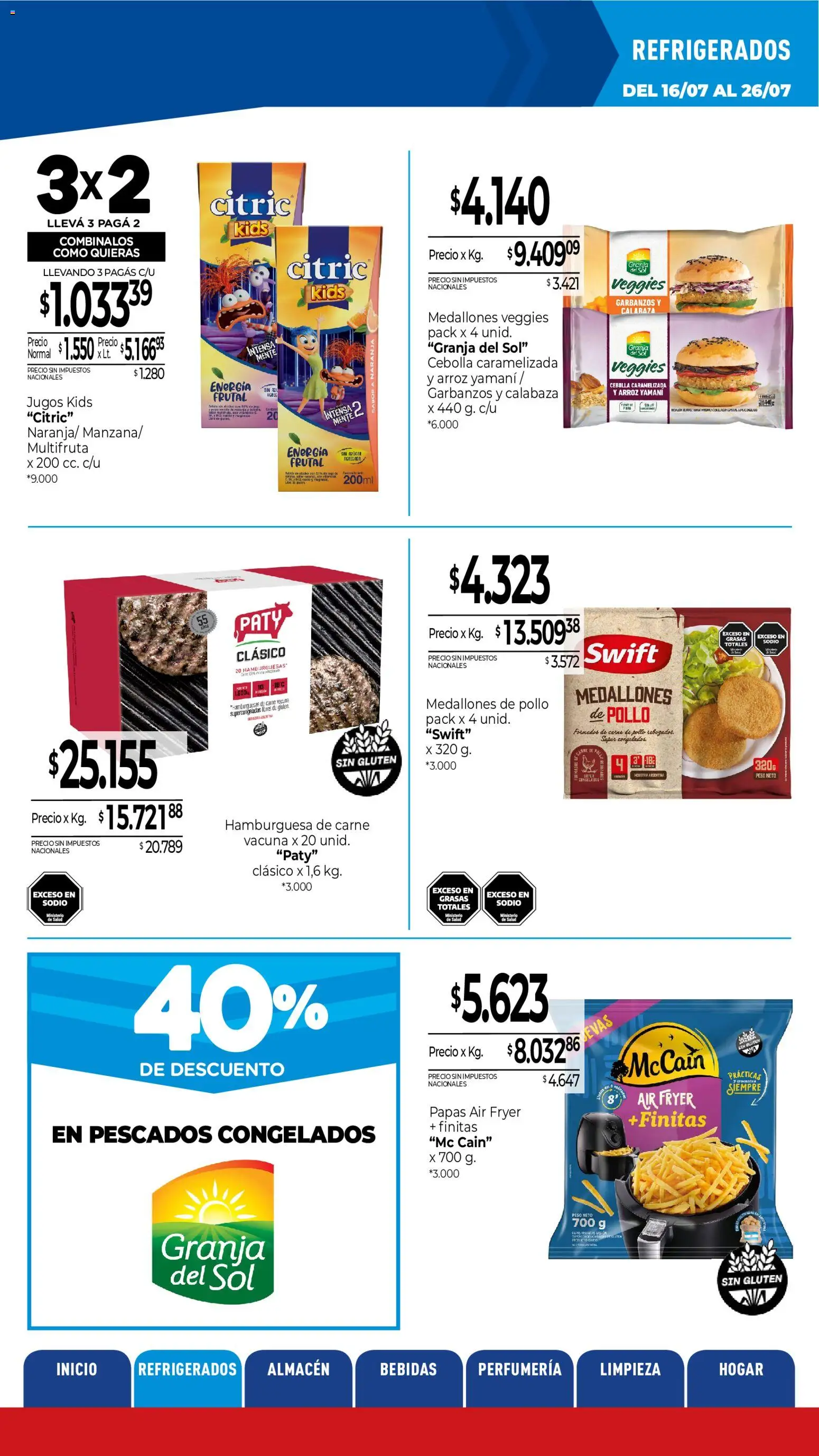 La Anonima catálogo │ válido desde el 16/07/2026 | Página: 4 | Productos: Peso, Pollo, Garbanzos, Carne de pollo