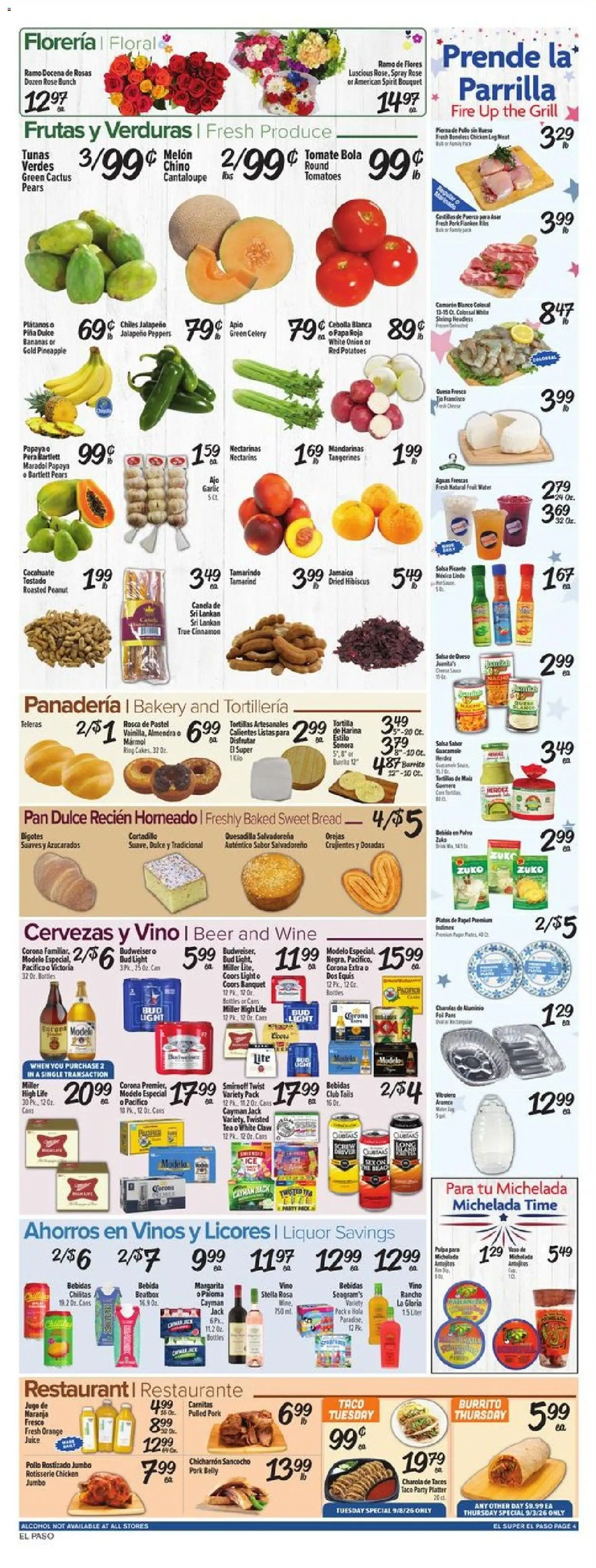 El Super Weekly Ad - TX - valid from 09/02/2026 | Page: 4 | Products: Bakery, Corona Extra, Potatoes, Garlic