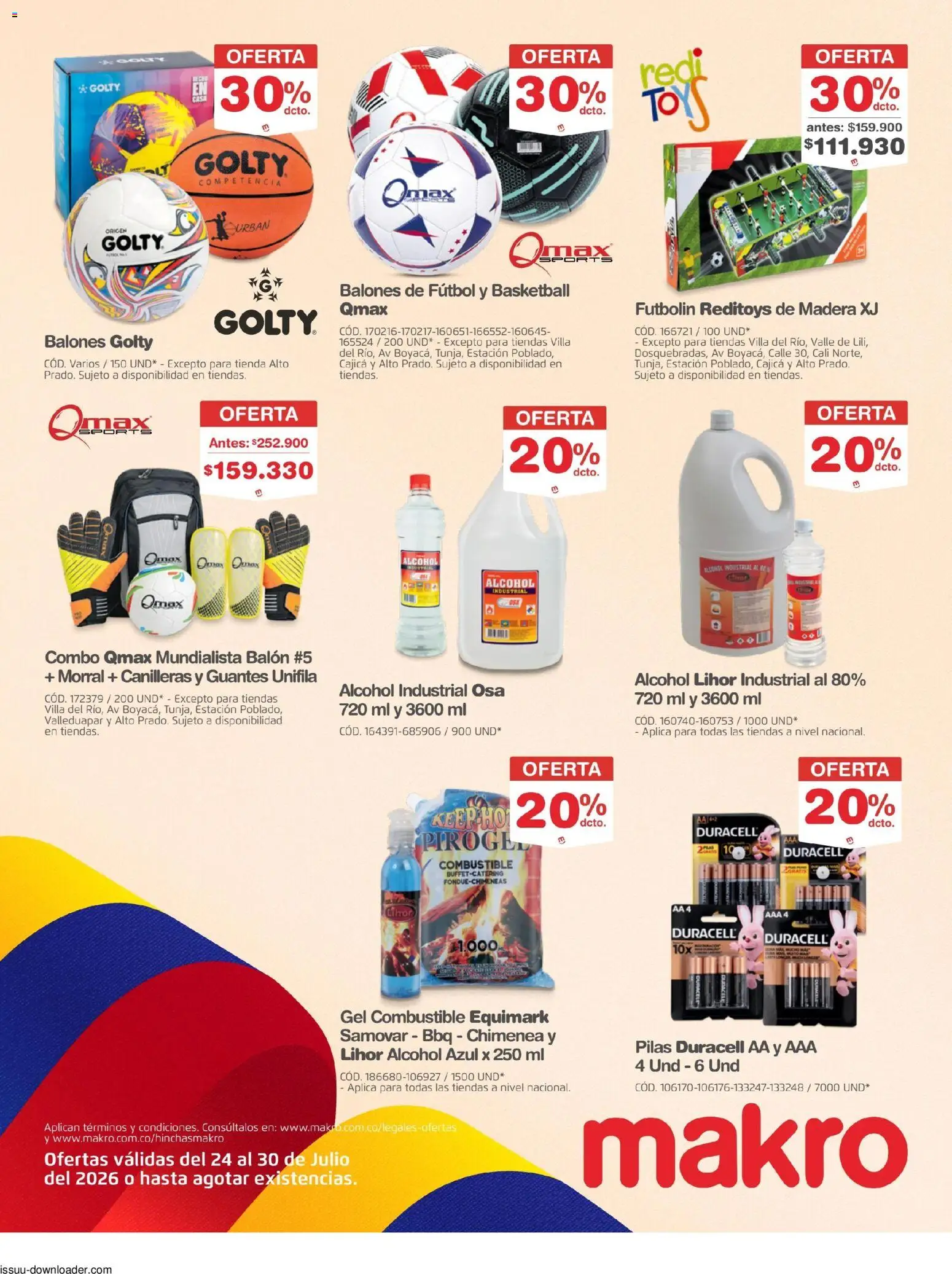 Makro revista - valida desde el 24/07/2026 | Página: 33 | Productos: Guantes, Balón, Morral, Tintura