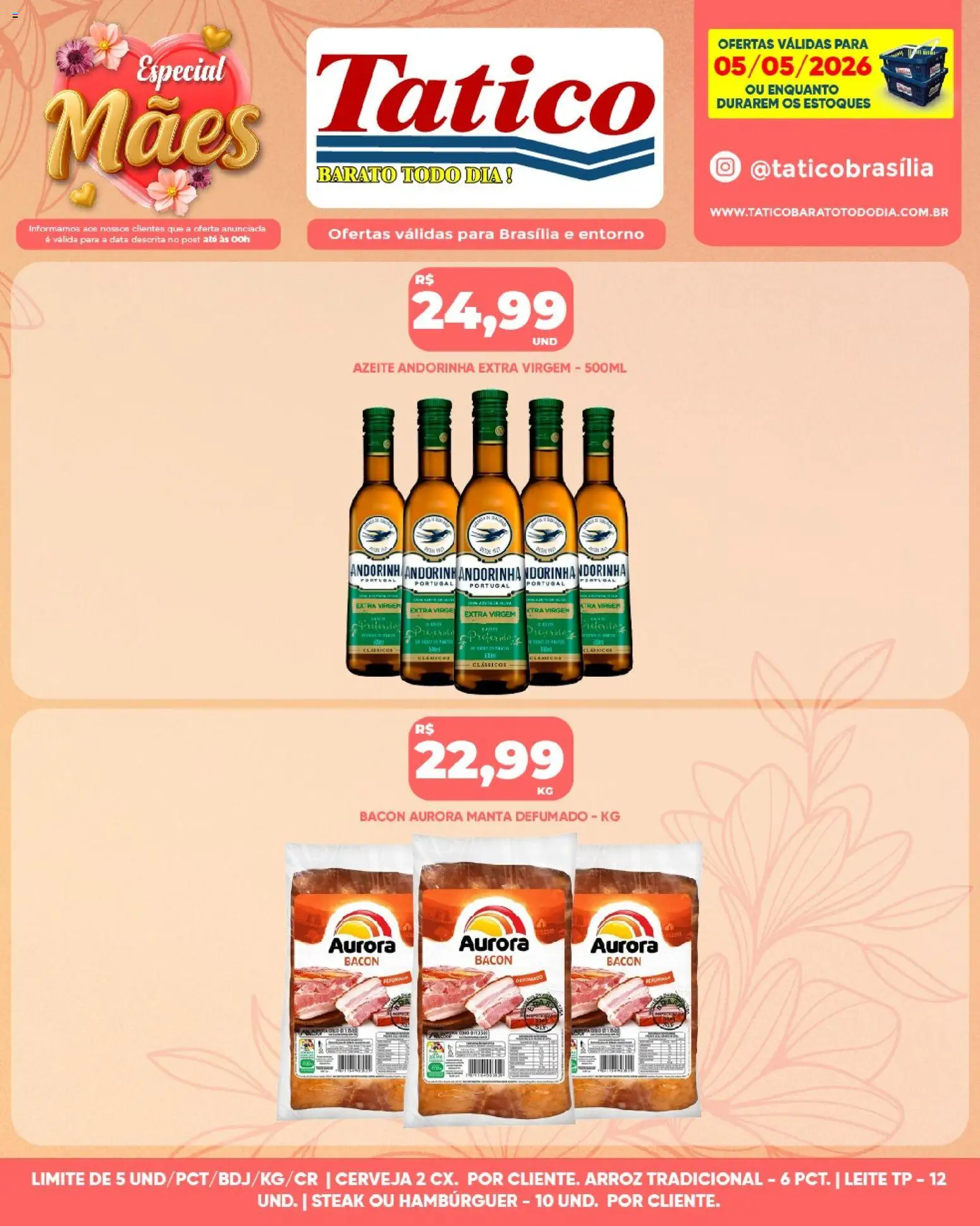 Tatico Folheto - válido de 05.05.2026 | Página: 12 | Produtos: Leite, Cerveja, Hambúrguer, Azeite