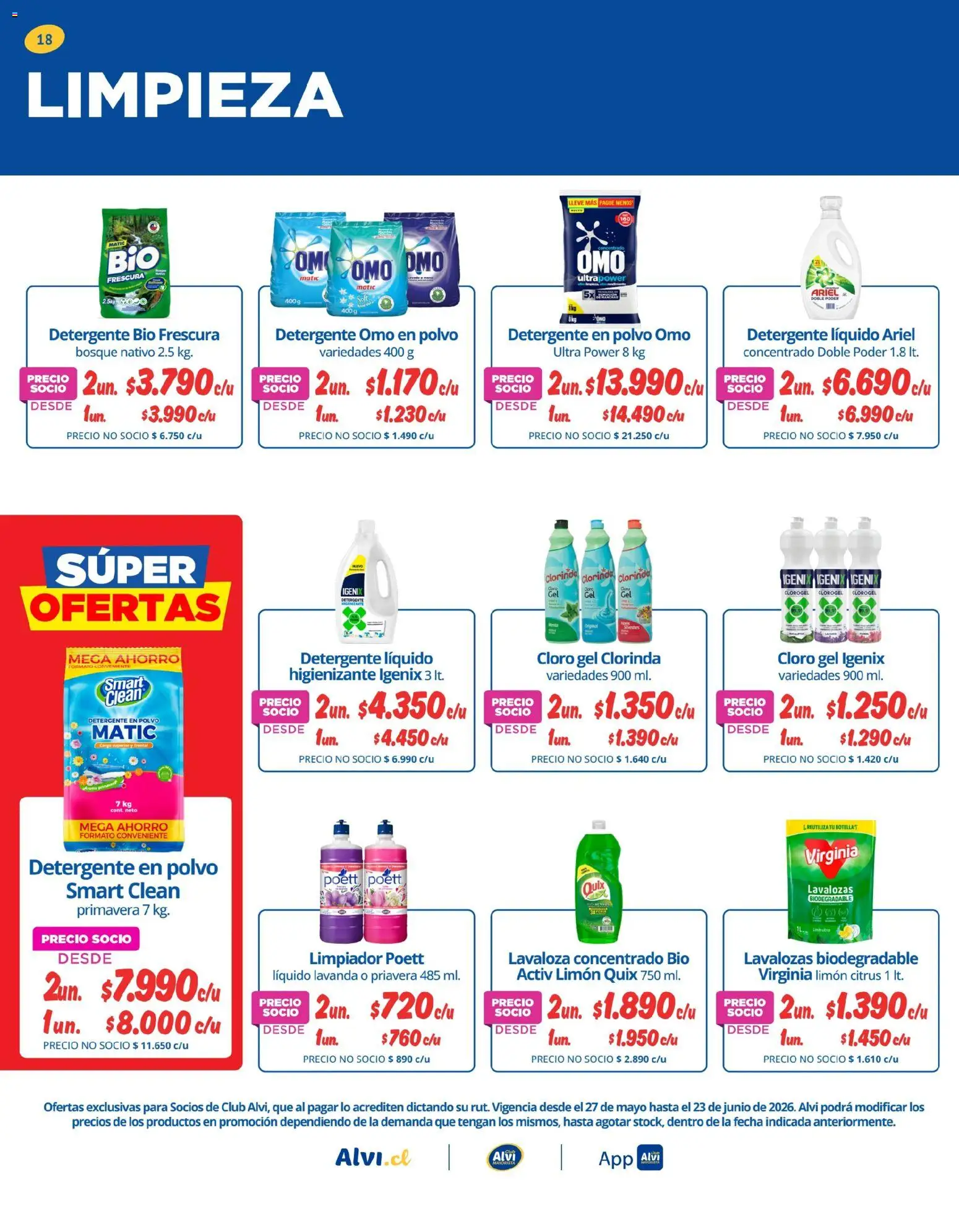 Alvi Catálogo │ válido desde el 27.05.2026 | Página: 18 | Productos: Limón, Cloro, Polvo, Detergente
