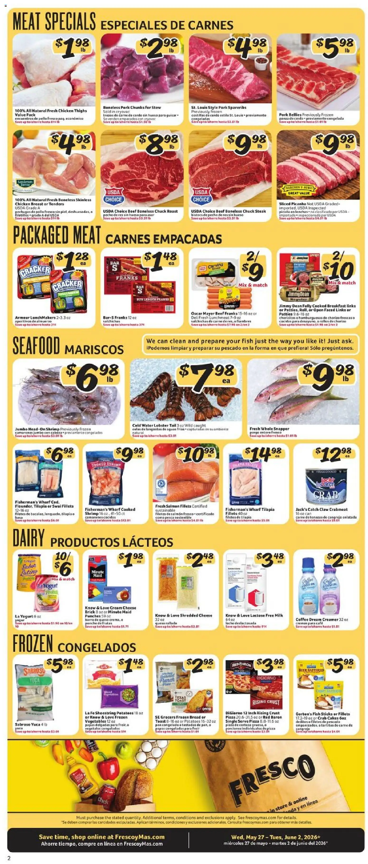 Fresco y Más Weekly Ad - valid from 27.05.2026 | Page: 3 | Products: Bread, Cream, Potatoes, Vegetables