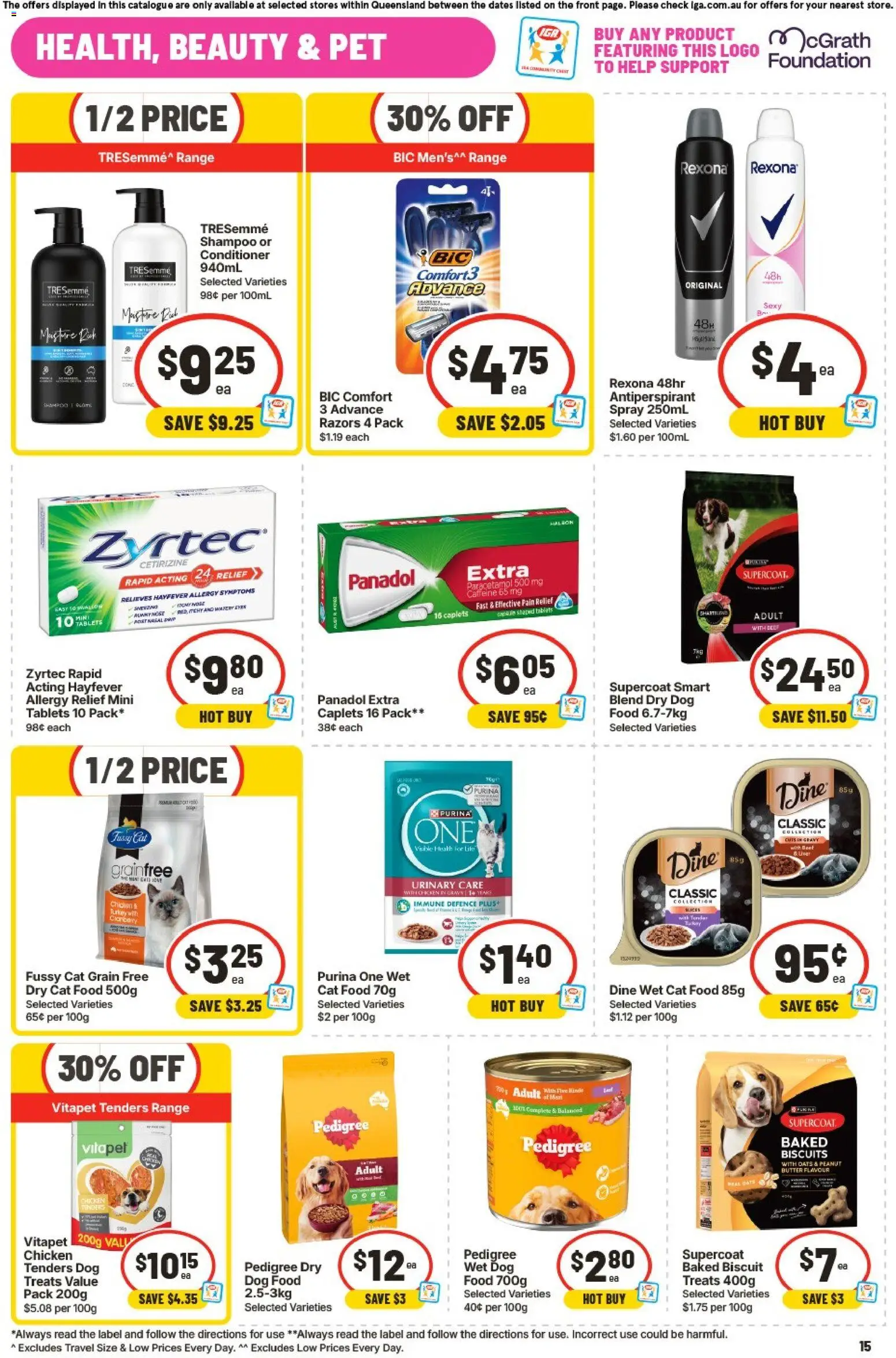 IGA catalogue - valid from 09/09/2026 | Page: 16 | Products: Shampoo, Conditioner, Peanut butter, Razors