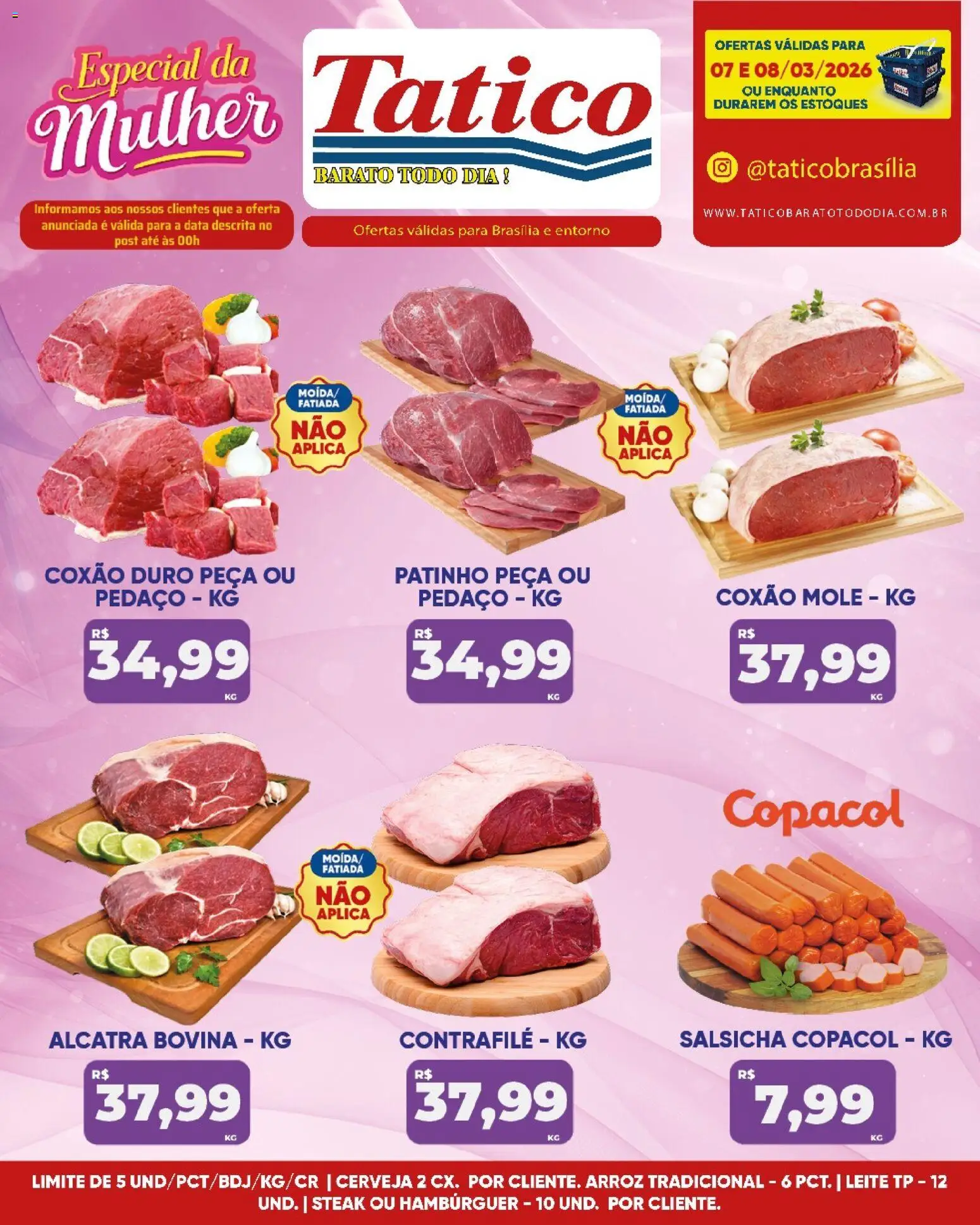 Tatico Folheto - válido de 09.03.2026 | Página: 27 | Produtos: Salsicha, Alcatra, Cerveja, Hambúrguer
