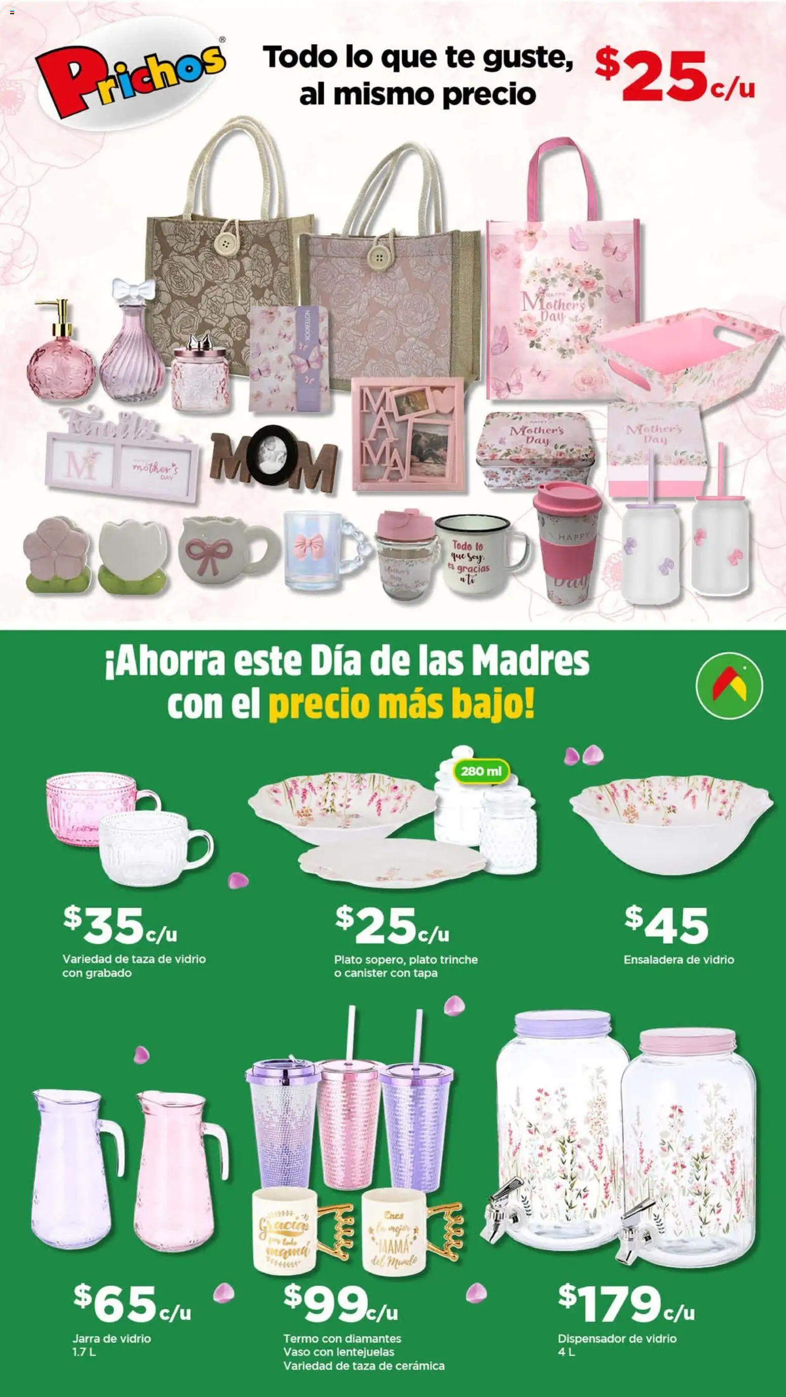 Nuevas ofertas de Bodega Aurrerá válidas en toda la República Mexicana desde el 13.04.2026. ¡Encuentra las mejores ofertas en Bodega Aurrerá folleto Día de las Madres! | Página: 3 | Productos: Ensaladera, Té, Termo, Jarra