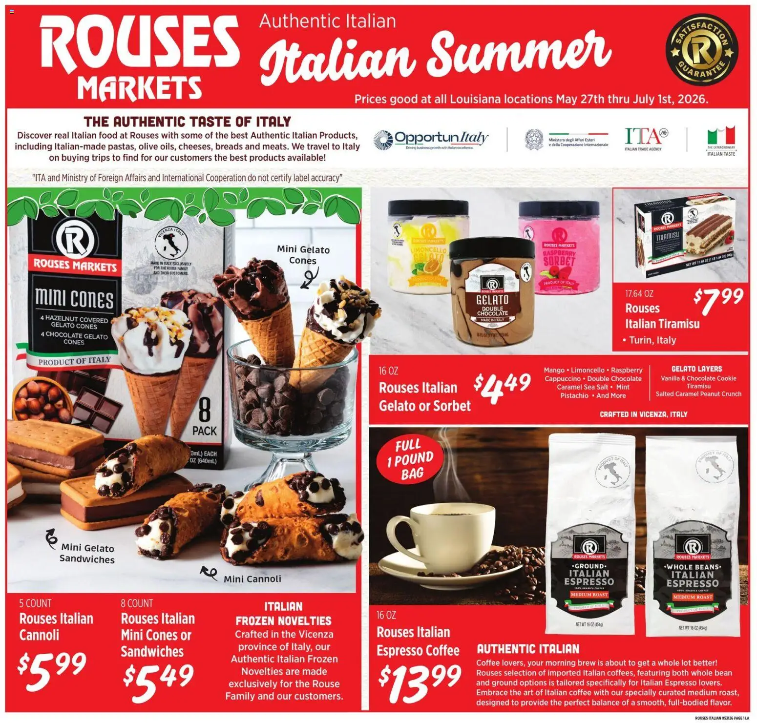 Rouses Monthly - LA - valid from 27.05.2026 | Page: 1 | Products: Coffee, Chocolate, Raspberry
