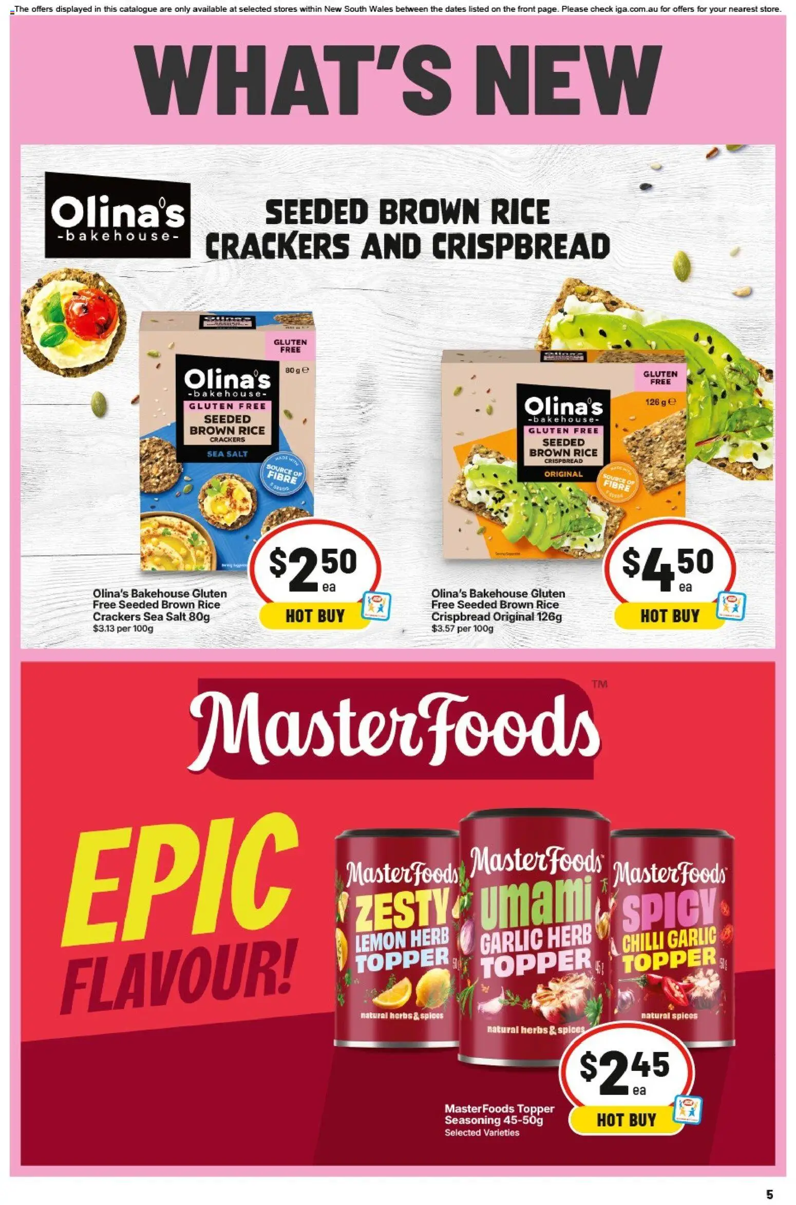 IGA catalogue - valid from 13.05.2026 | Page: 5 | Products: Cups, Energy drink, Rice, Spices