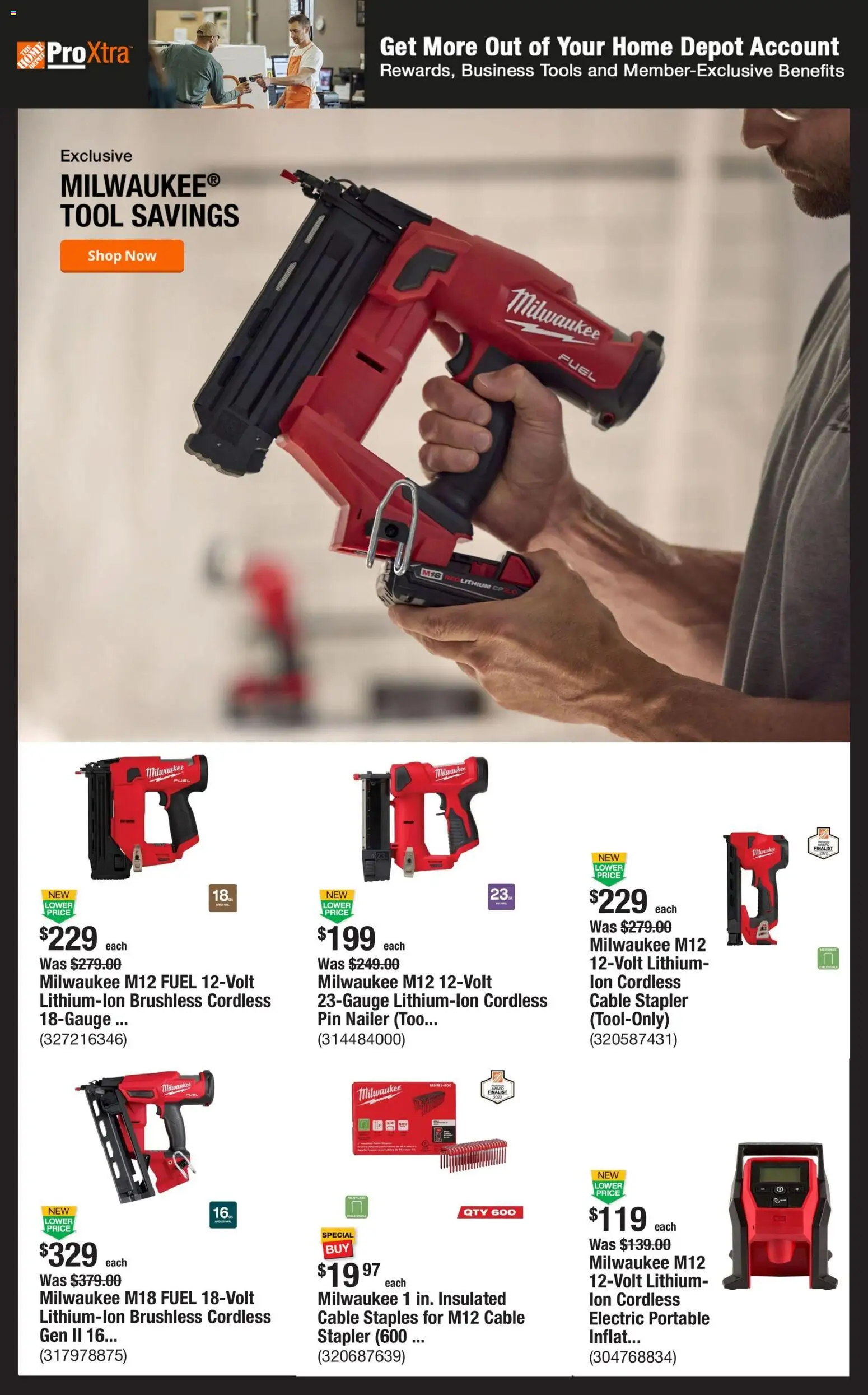 Home Depot Shop Pro Ad - valid from 09/28/2026 | Page: 2 | Products: Pin, Stapler, Tools, Cable