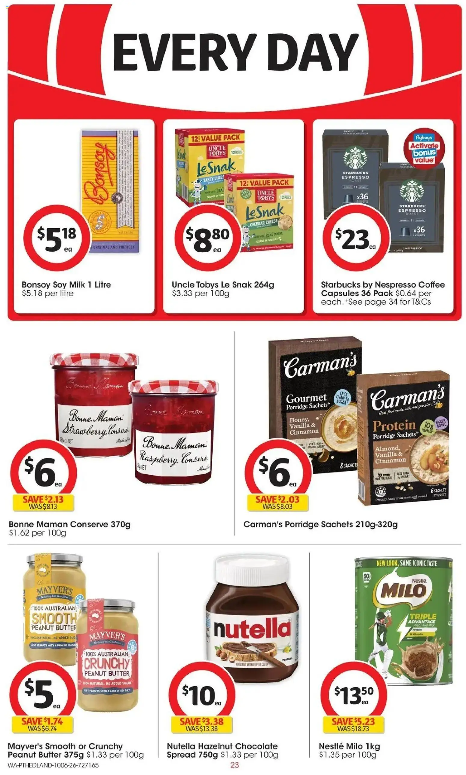 Coles catalogue - valid from 10.06.2026 | Page: 23 | Products: Milk, Butter, Coffee, Nutella