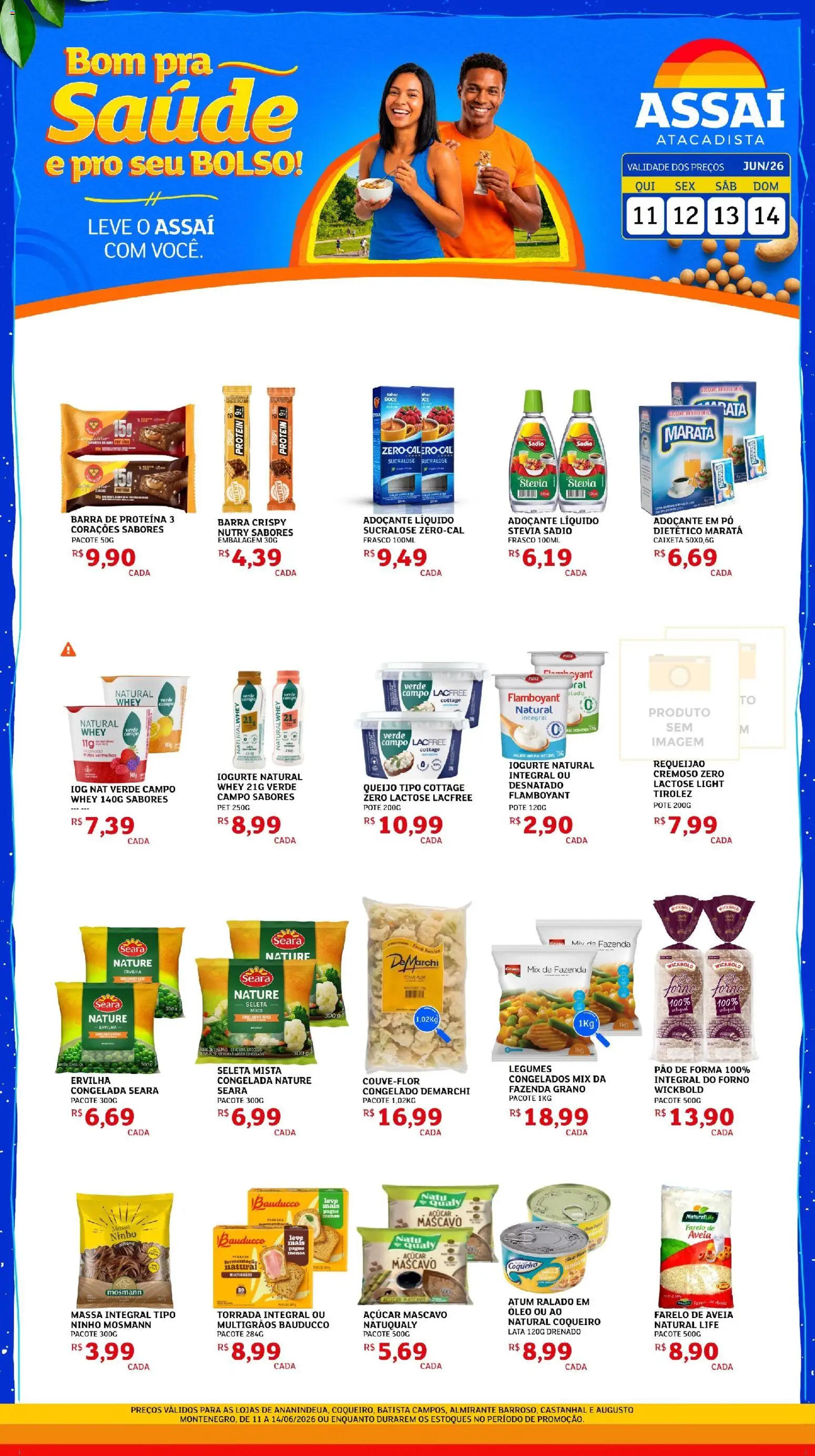 Assaí Atacadista Folheto - válido de 11.06.2026 | Página: 1 | Produtos: Ervilha, Iogurte, Barra de proteína, Requeijão
