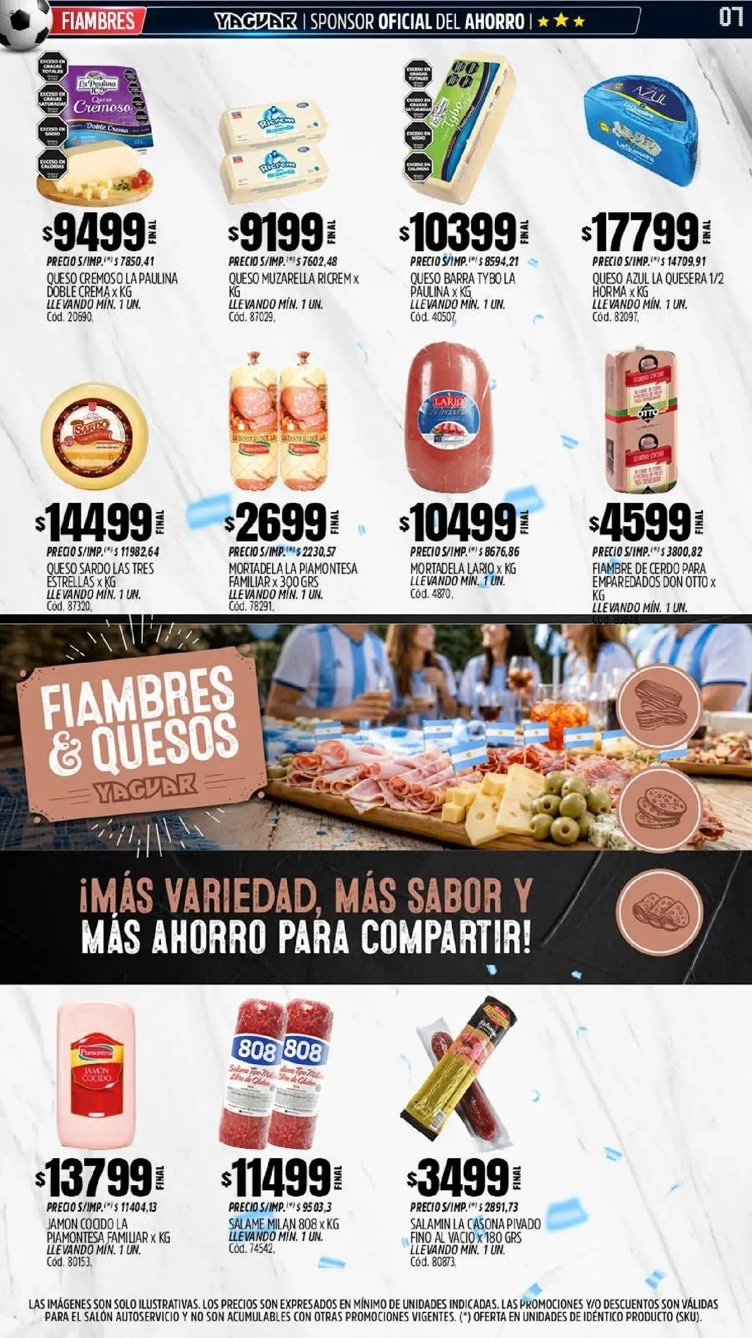 Yaguar - Oferta Semanal San Juan │ válido desde el 15.06.2026 | Página: 7 | Productos: Jamón cocido, Mortadela, Jamón, Salame
