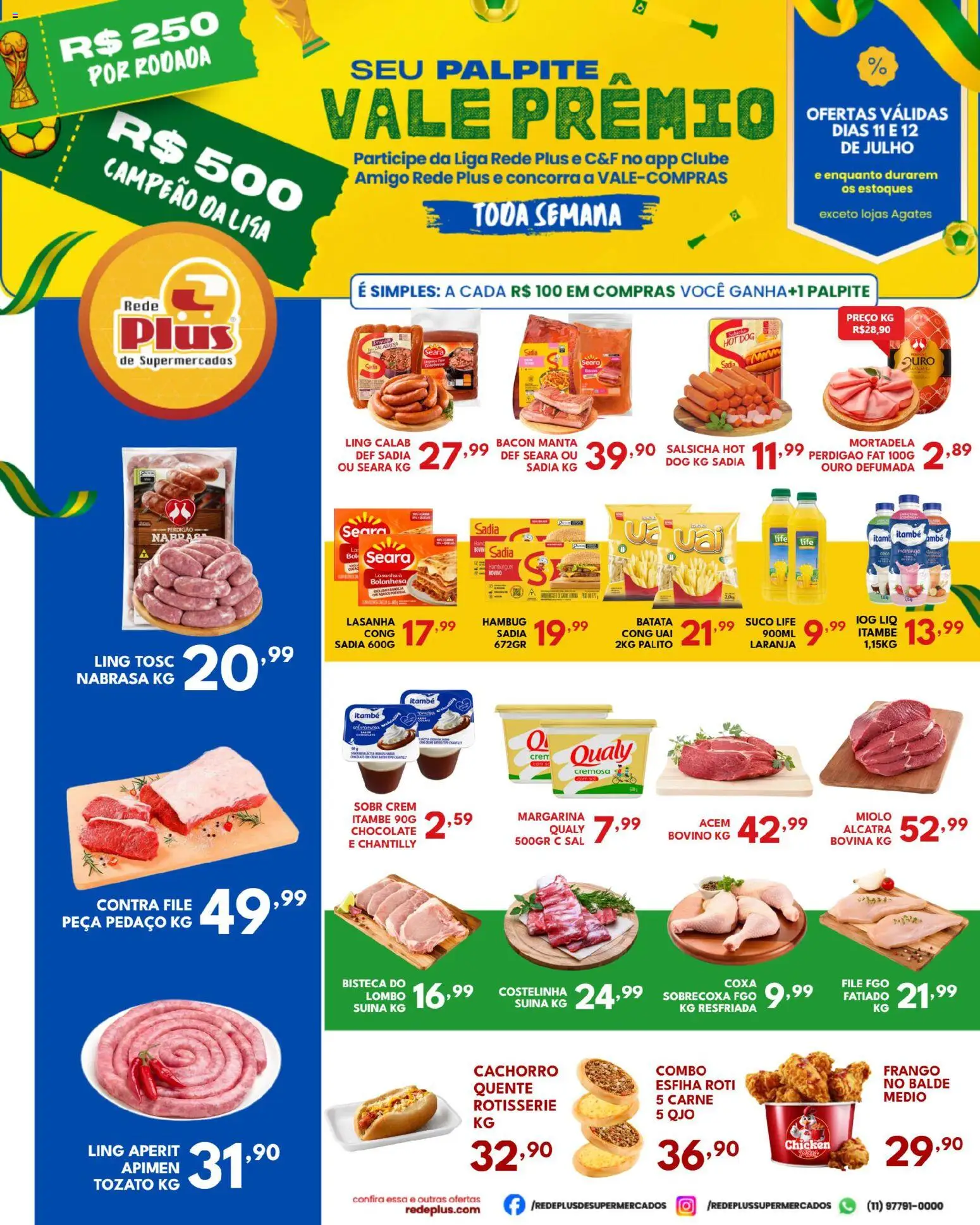 Rede Plus Supermercados Folheto - válido de 10/07/2026 | Página: 2 | Produtos: Salsicha, Acém, Sal, Balde
