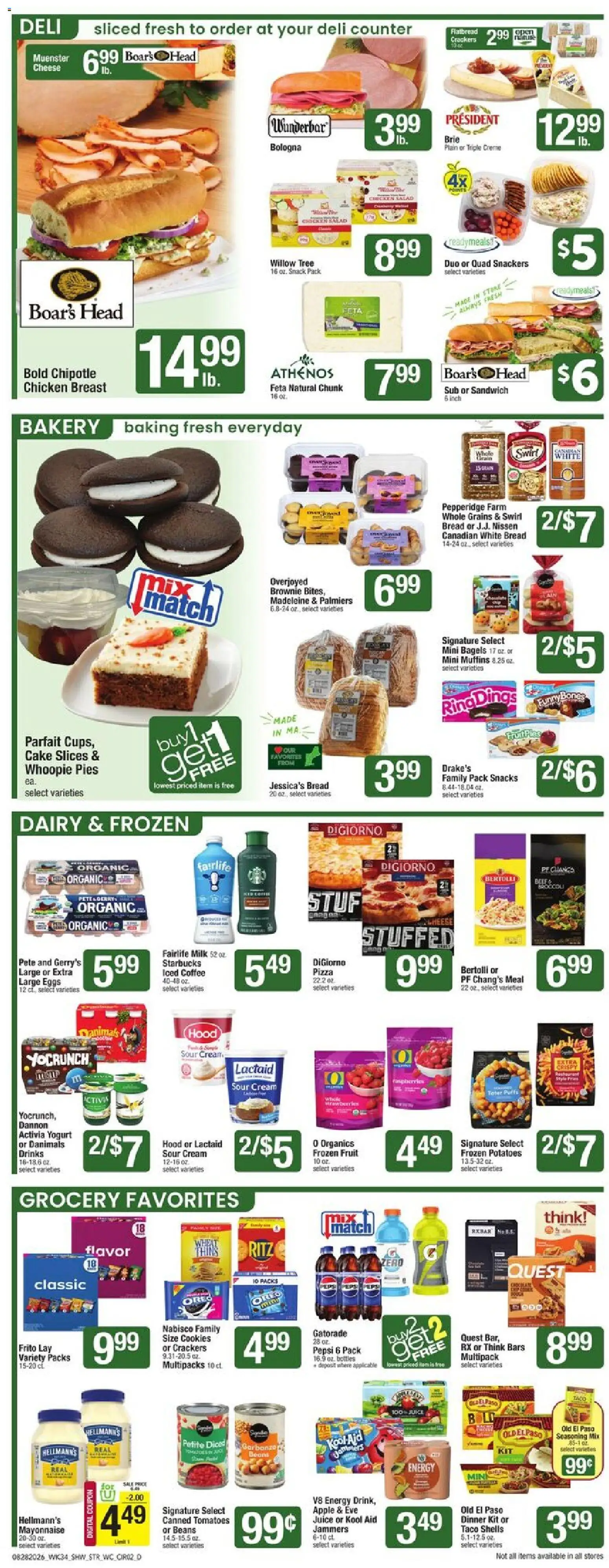 Star Market Weekly Ad - valid from 08/28/2026 | Page: 2 | Products: Cheese, Yogurt, Cookies, Frozen fruit