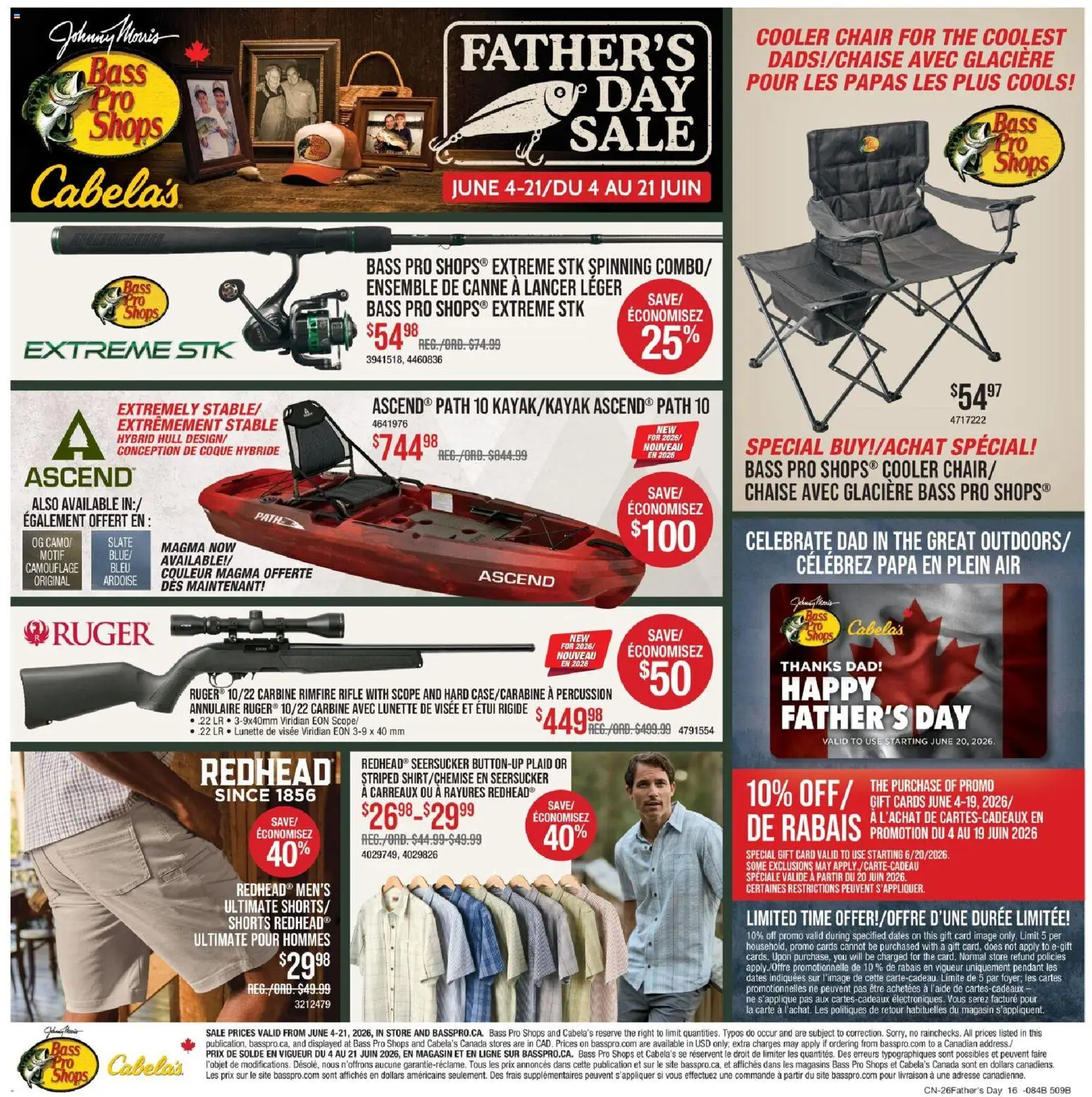 Cabelas flyer valid from 04.06.2026 | Page: 16 | Products: Chair, Shorts