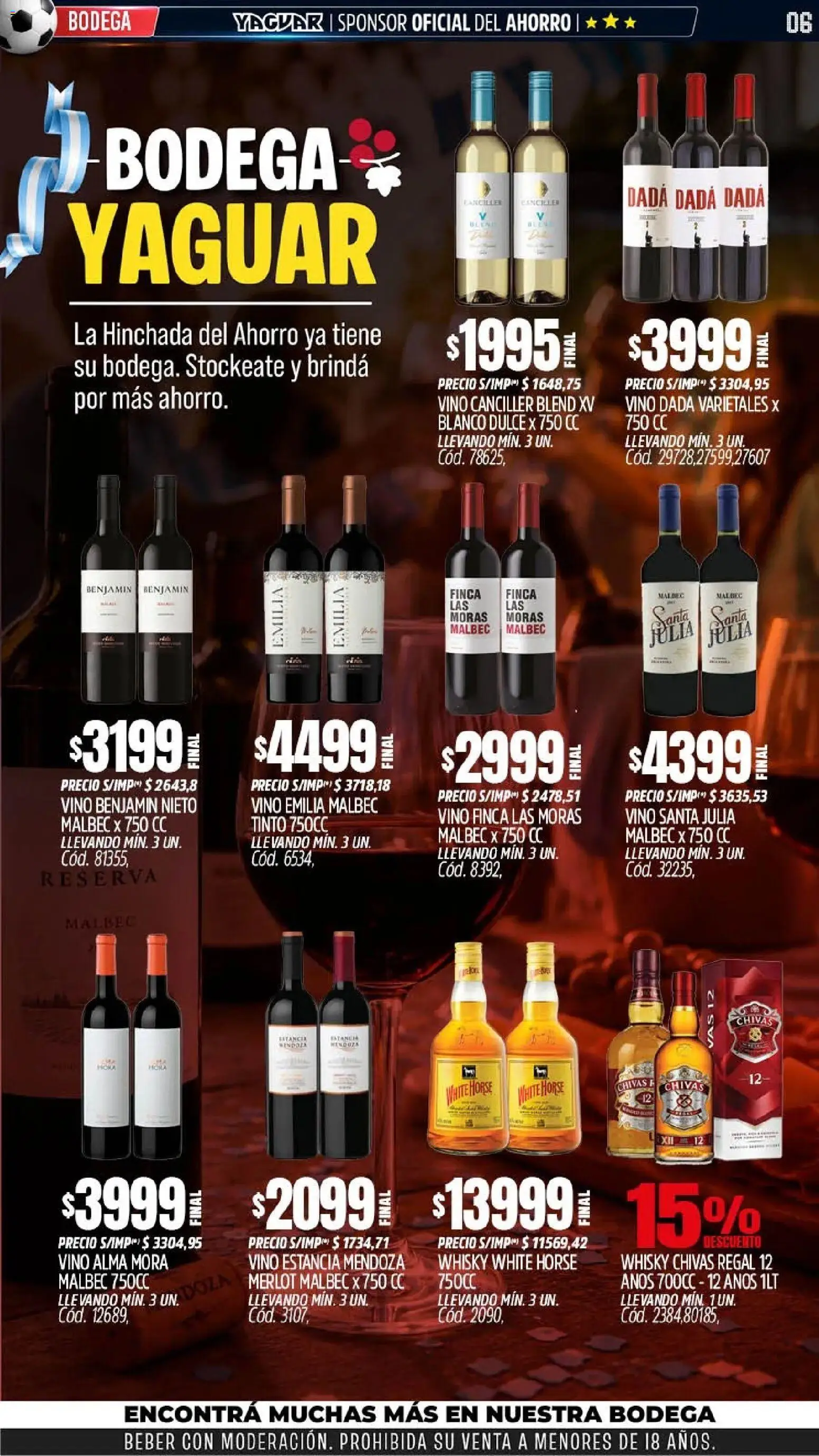 Yaguar - Oferta Semanal Jujuy │ válido desde el 15/06/2026 | Página: 5 | Productos: Whisky, Vino