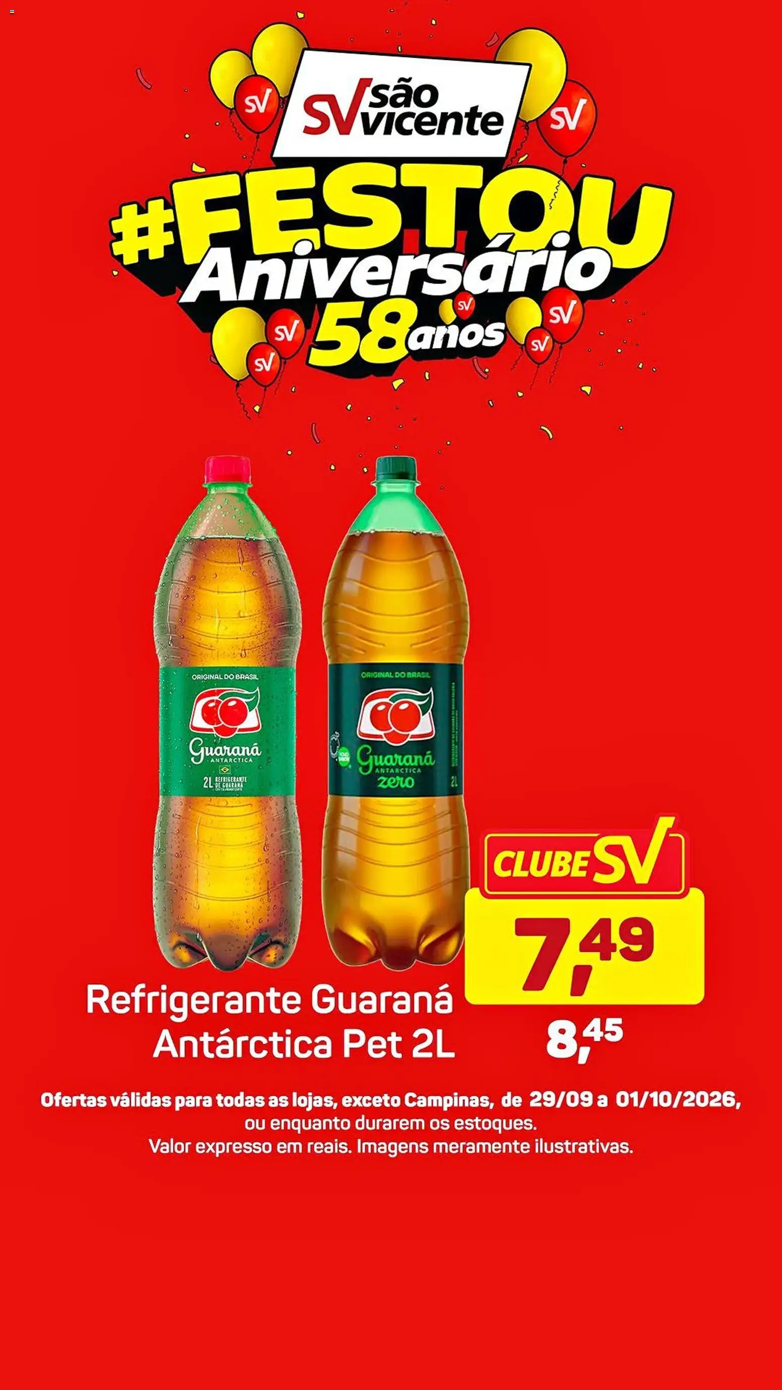 Supermercados São Vicente Folheto - válido de 29/09/2026 | Página: 7 | Produtos: Guaraná, Refrigerante