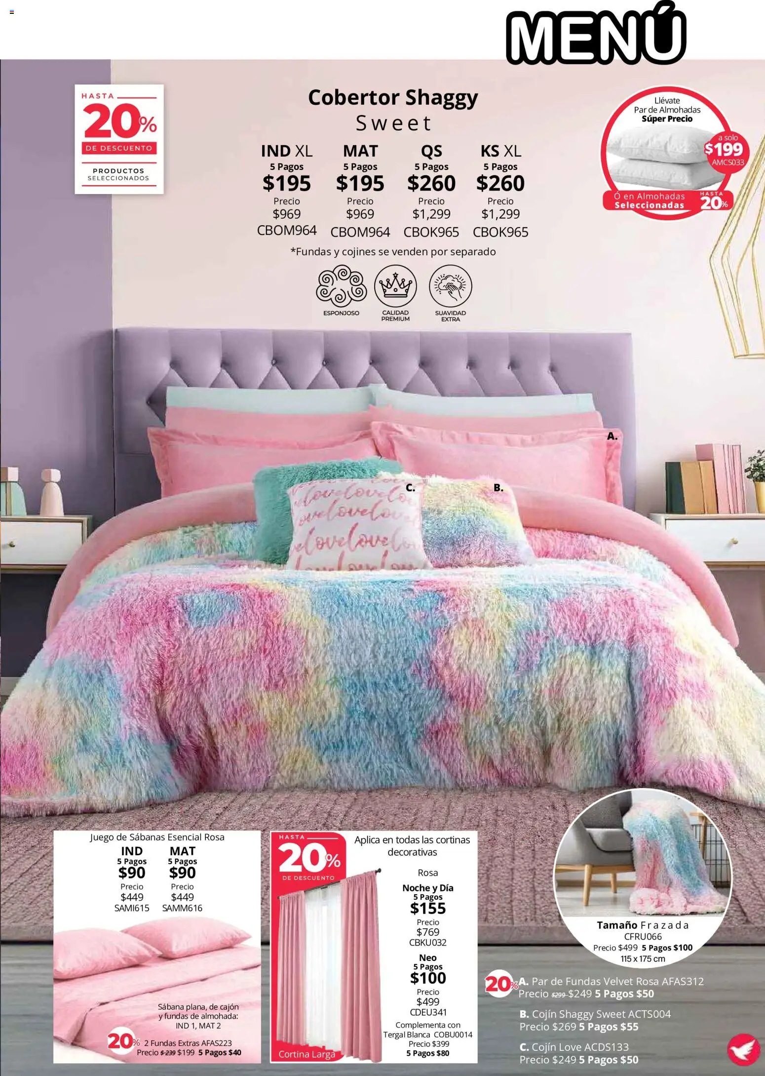 Nuevas ofertas de Colchas Concord válidas en toda la República Mexicana desde el 01/08/2026. ¡Encuentra las mejores ofertas en Colchas Concord catálogo Colección Cobertor! | Página: 51 | Productos: Cobertor, Juego, Sabanas, Cortinas
