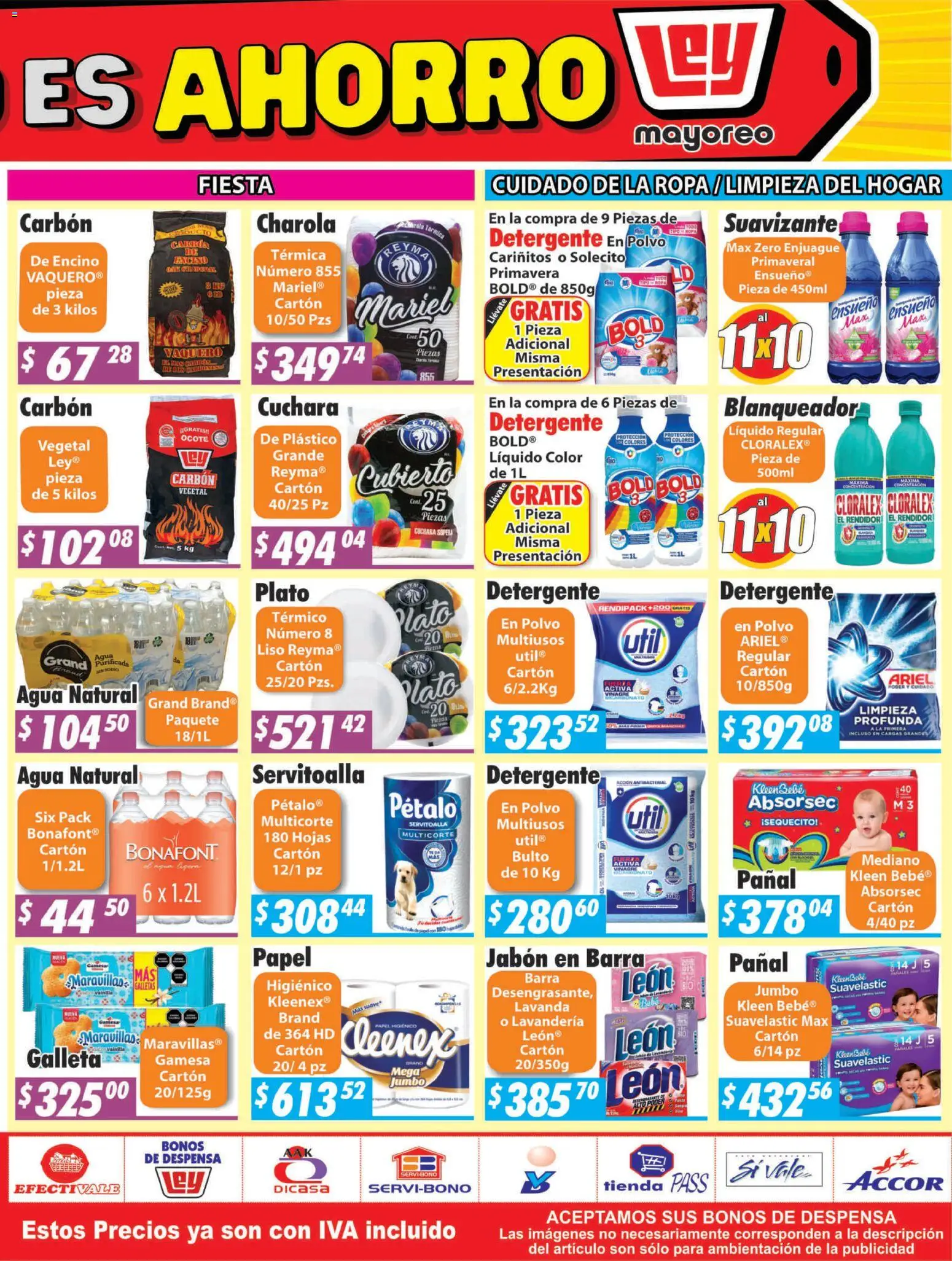 Nuevas ofertas de Casa Ley válidas en toda la República Mexicana desde el 11.05.2026. ¡Encuentra las mejores ofertas en Casa Ley folleto Durango! | Página: 4 | Productos: Agua, Suavizante, Ropa, Polvo