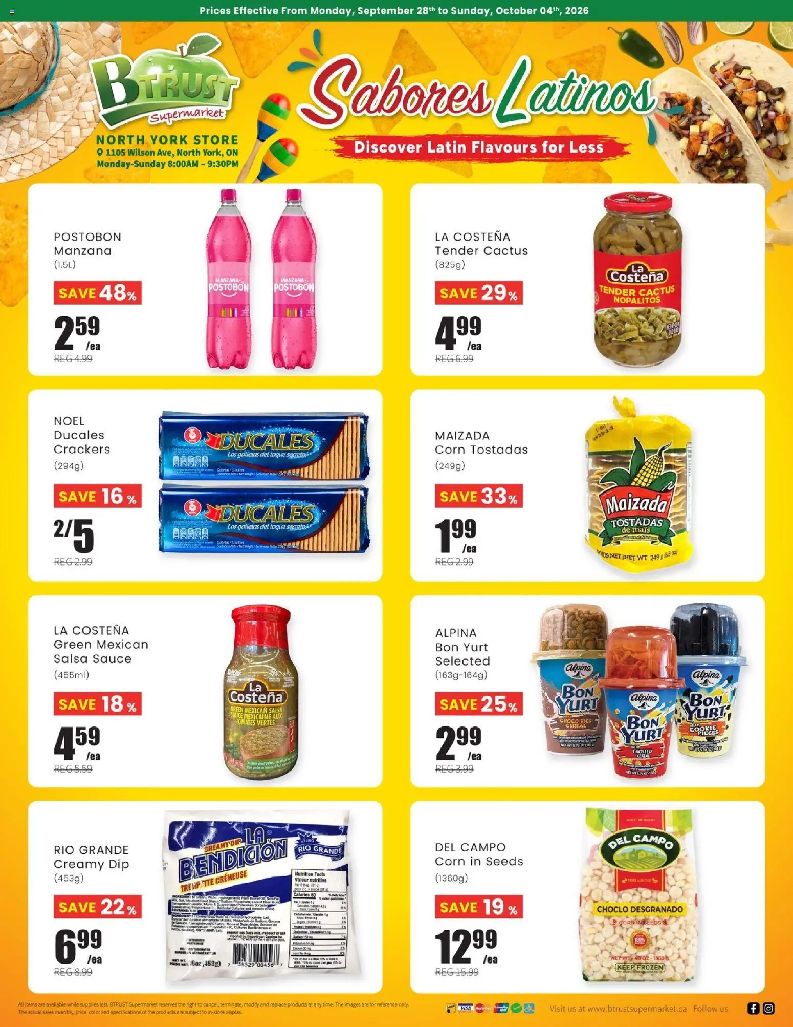 Btrust Supermarket flyer valid from Sep 28, 2026 | Page: 1 | Products: Rice, Hat, Crackers, Corn