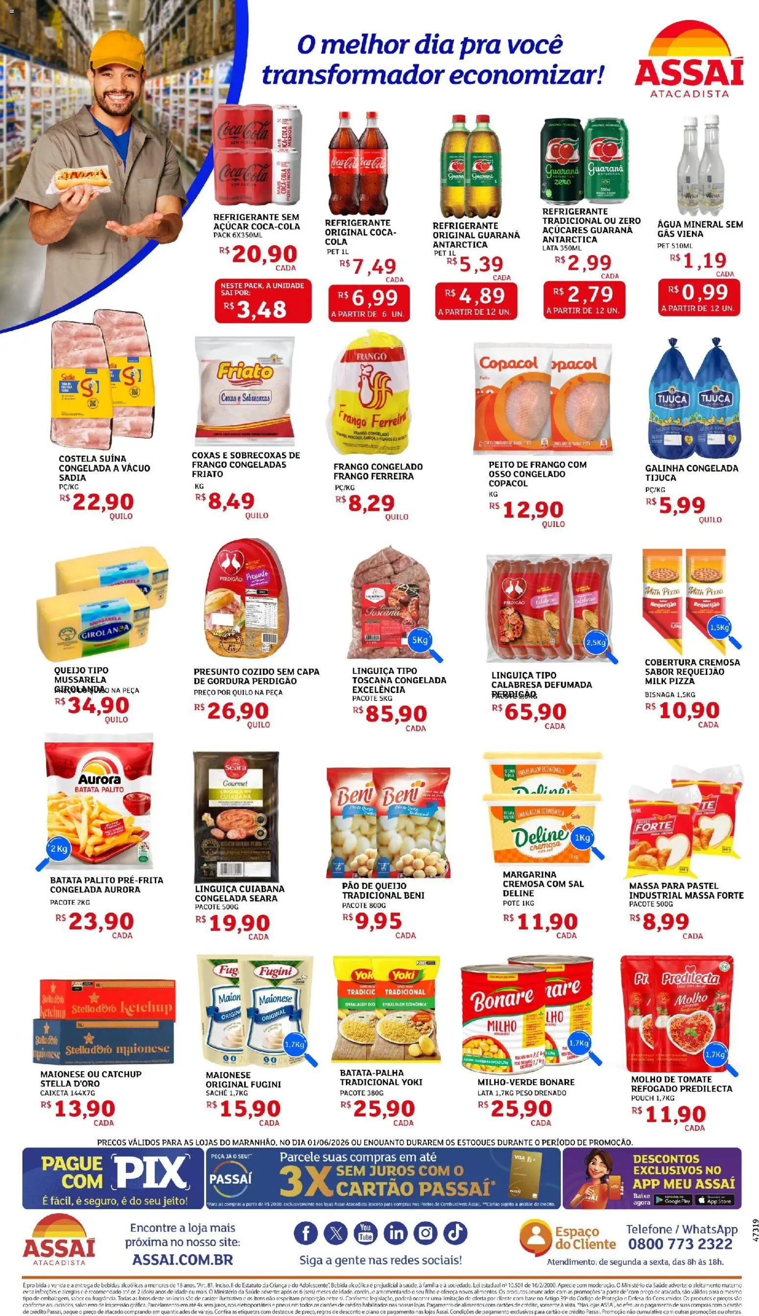 Assaí Atacadista Folheto - válido de 01.06.2026 | Página: 2 | Produtos: Molho de tomate, Pizza, Pneus, Sal