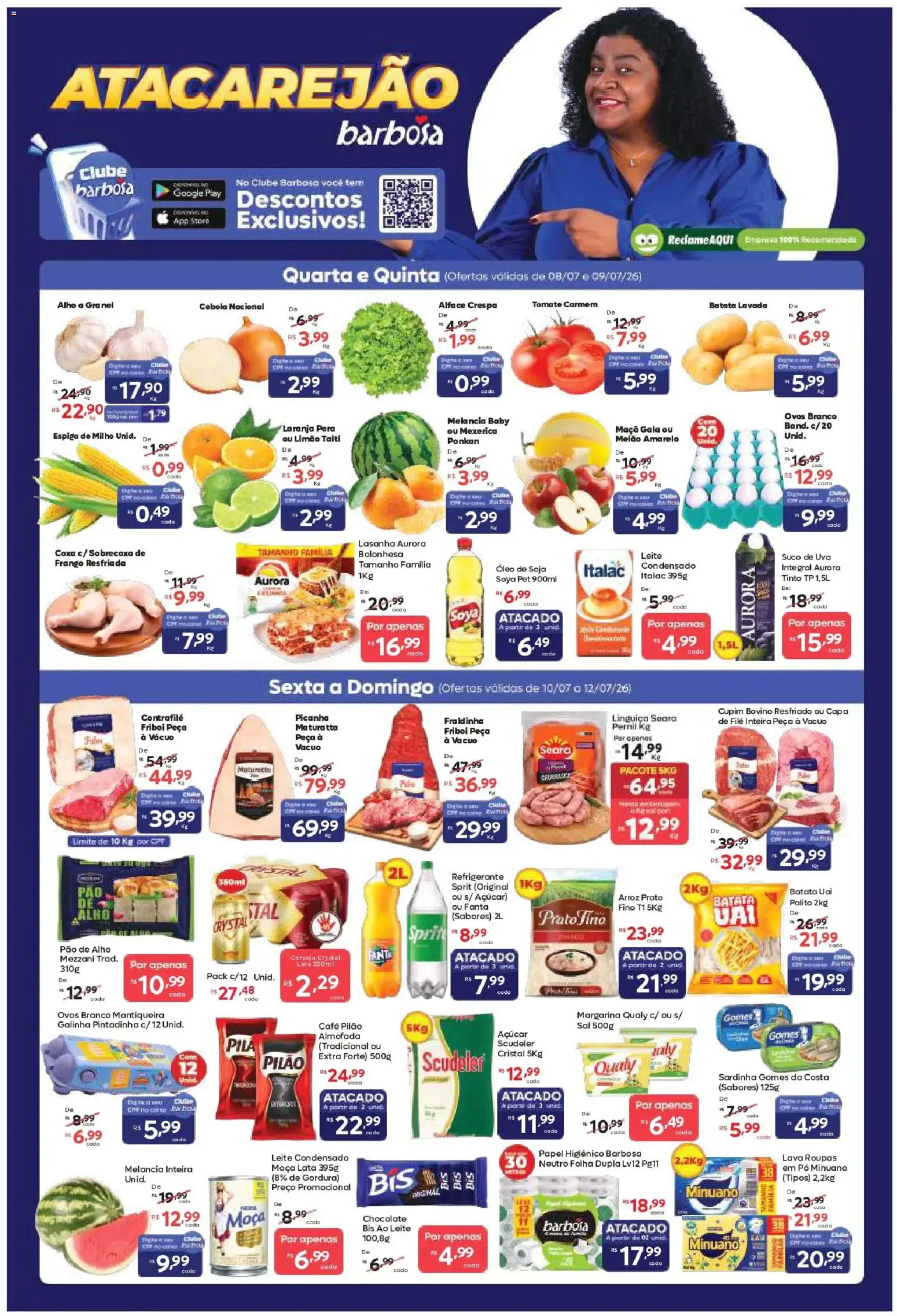 Barbosa Supermercados Folheto - válido de 08/07/2026 | Página: 1 | Produtos: Pera, Leite, Óleo, Lasanha
