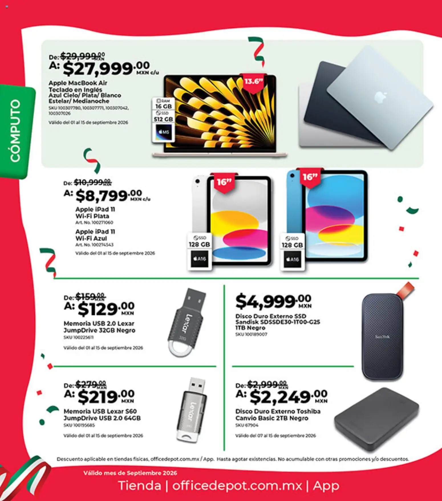 Nuevas ofertas de Office Depot válidas en toda la República Mexicana desde el 01/09/2026. ¡Encuentra las mejores ofertas en Office Depot catálogo! | Página: 17