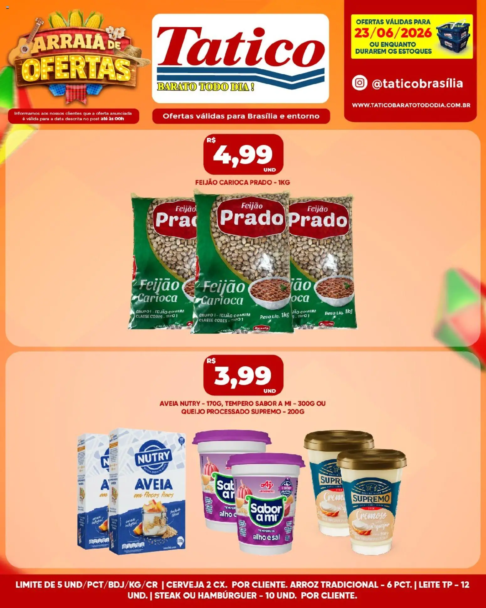 Tatico Folheto - válido de 23/06/2026 | Página: 4 | Produtos: Alho, Queijo, Flocos, Sal