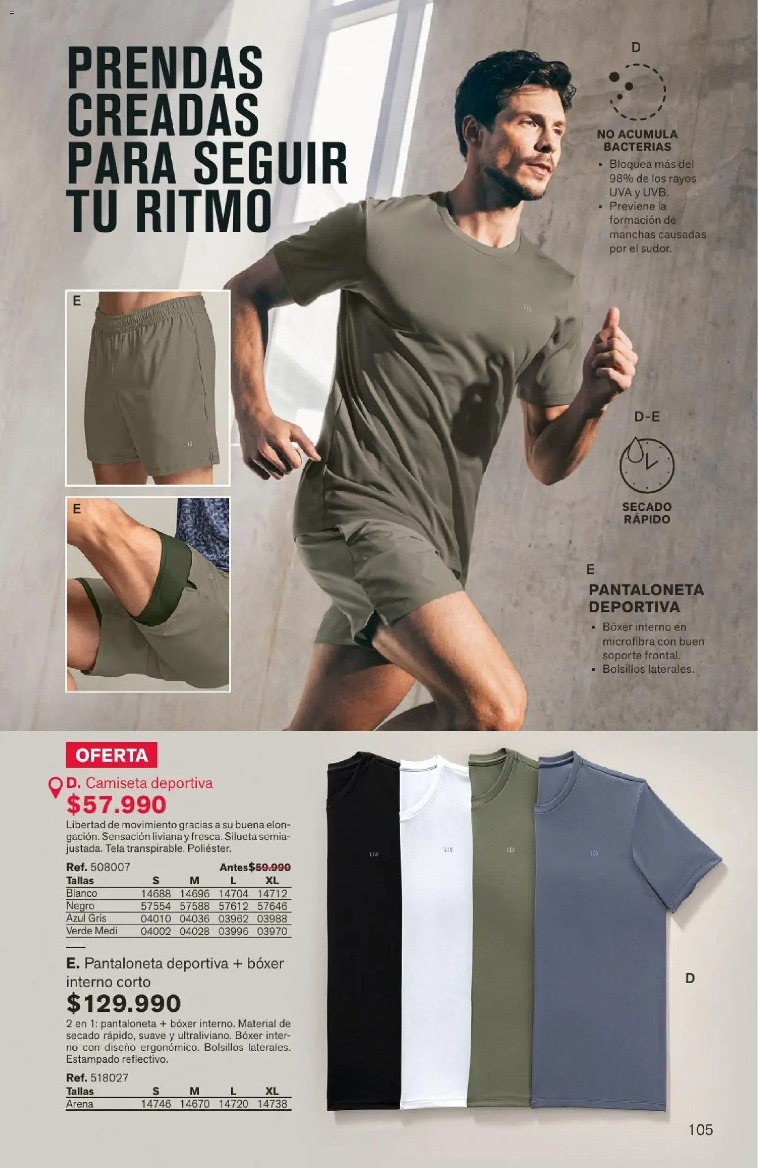 Leonisa revista - valida desde el 04/08/2026 | Página: 105 | Productos: Bolsillos, Camiseta, Uva, Pantaloneta