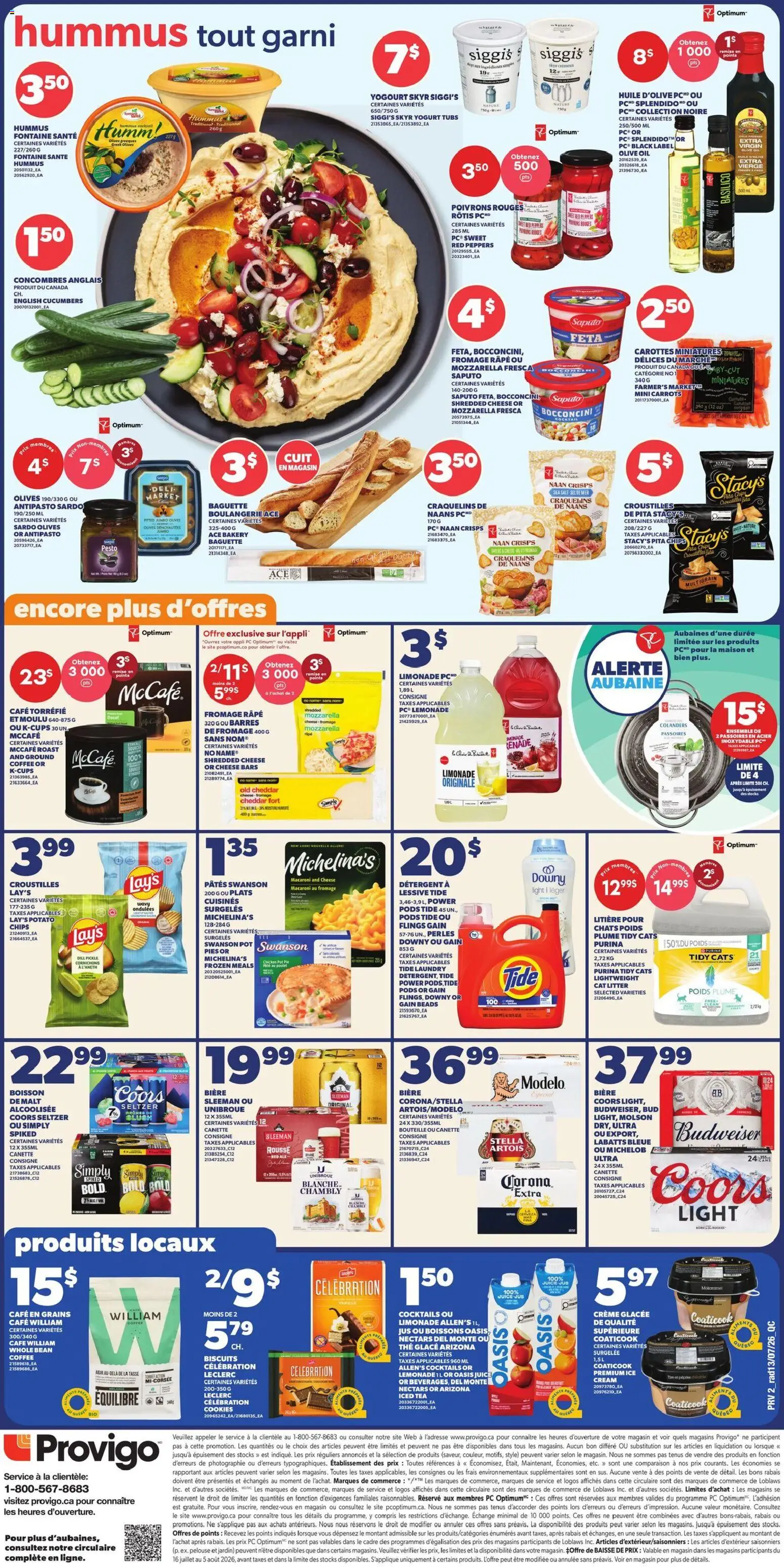Provigo flyer valid from Jul 16, 2026 | Page: 2 | Products: Tea, Cream, PC, Chicken