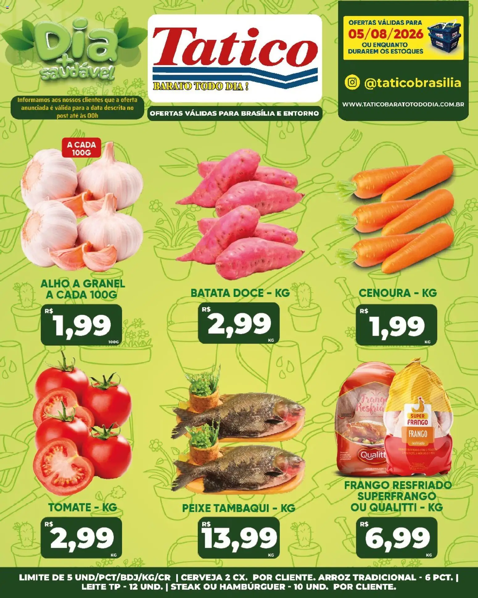 Tatico Folheto - válido de 06/08/2026 | Página: 55 | Produtos: Alho, Arroz, Cenoura, Batata