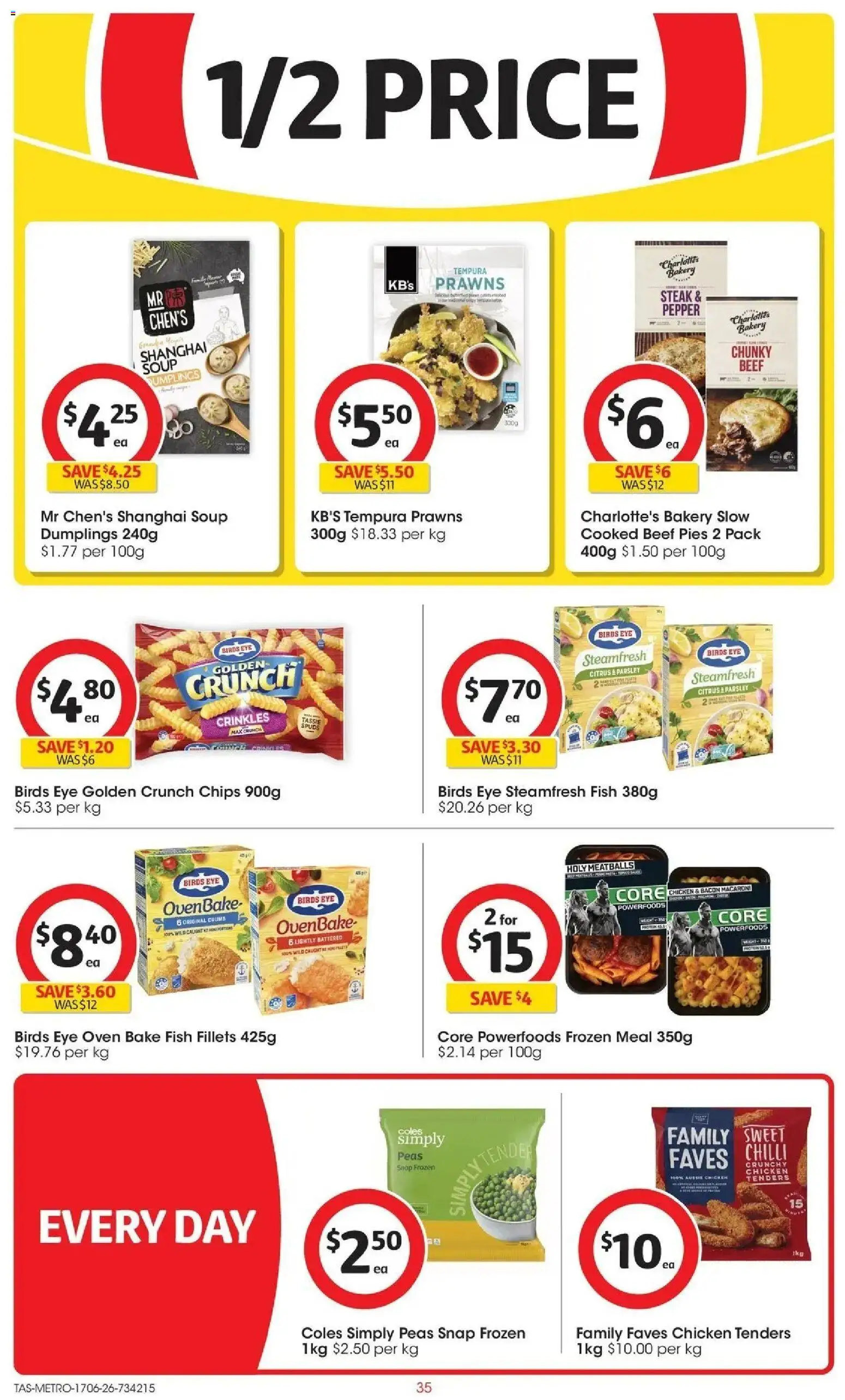 Coles catalogue - valid from 16.06.2026 | Page: 35 | Products: Bacon, Chicken, Fish, Pies