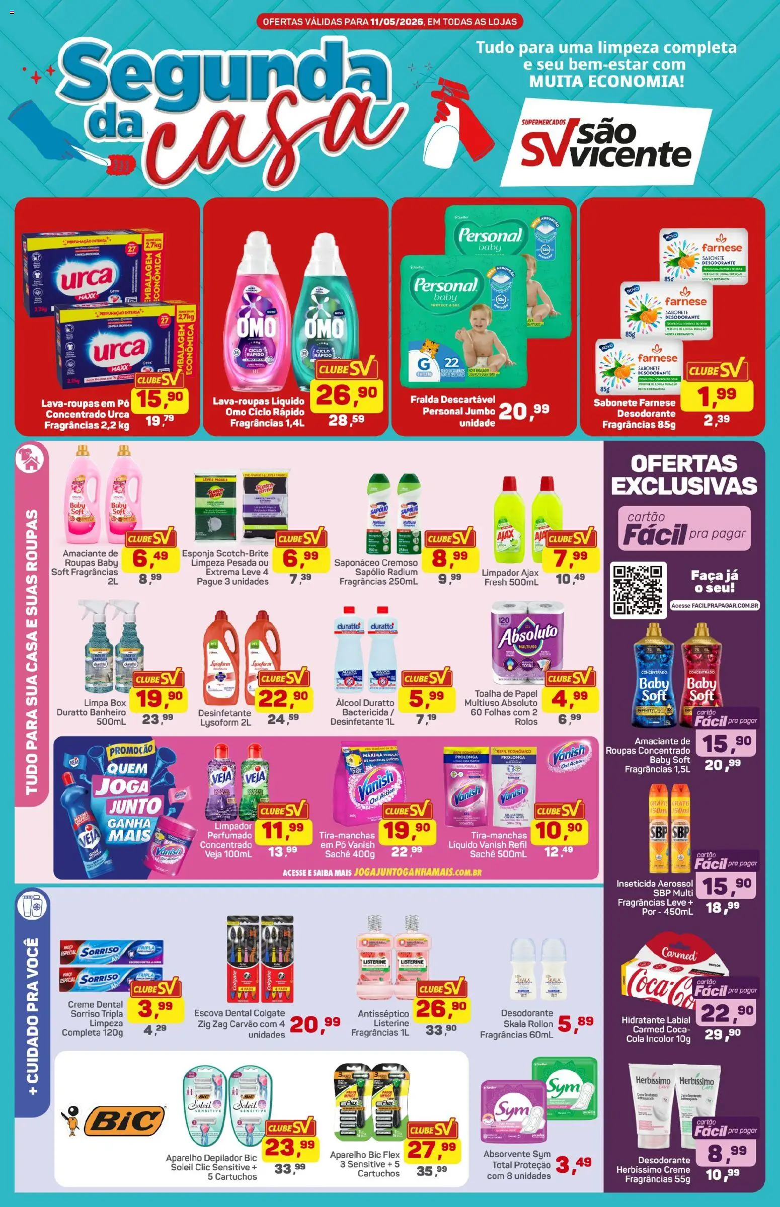 Supermercados São Vicente Folheto - válido de 11.05.2026 | Página: 1 | Produtos: Esponja, Escova, Desodorante, Desinfetante