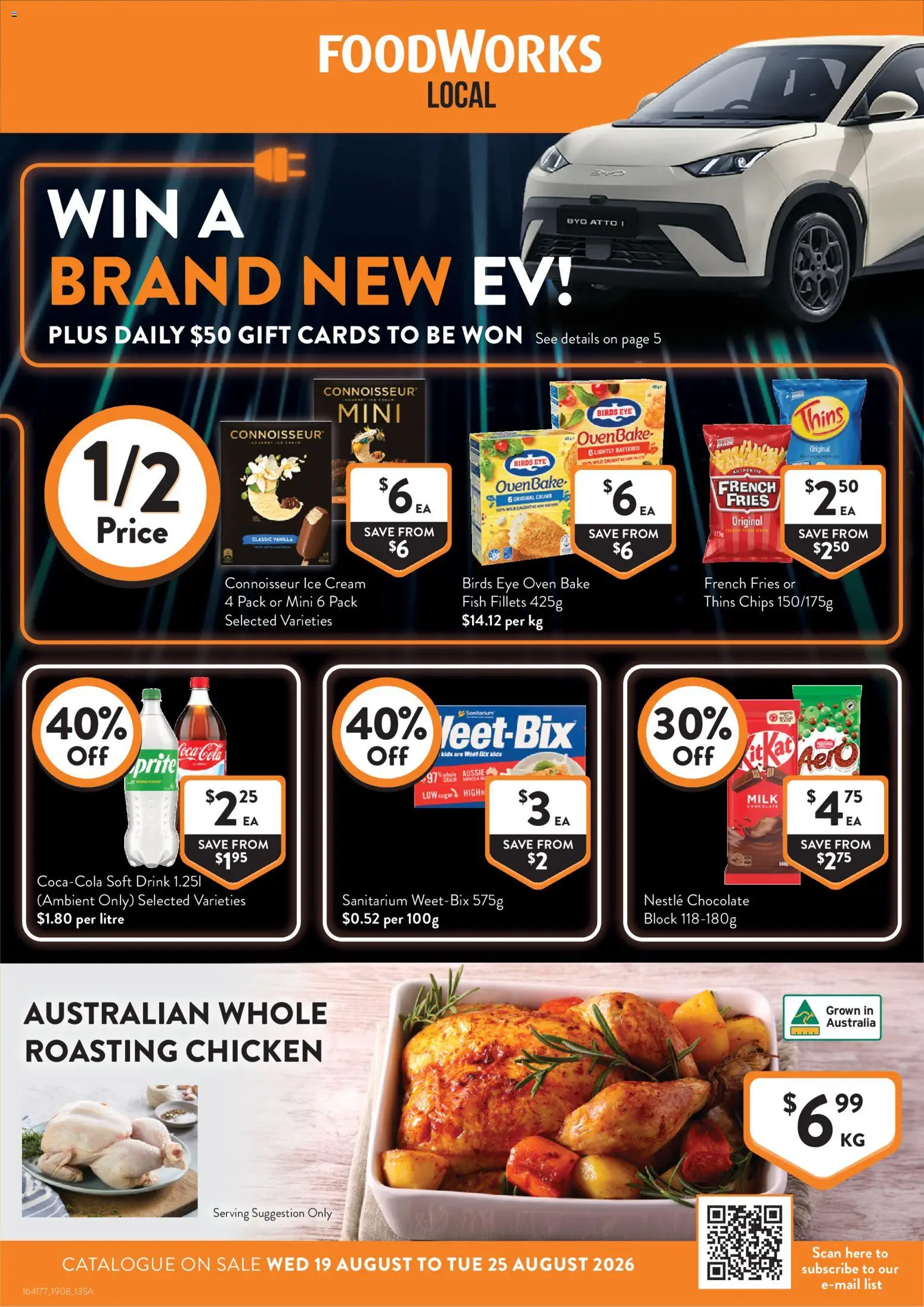 Foodworks catalogue - valid from 19/08/2026 | Page: 1 | Products: Chicken, Ice, French fries, Oven