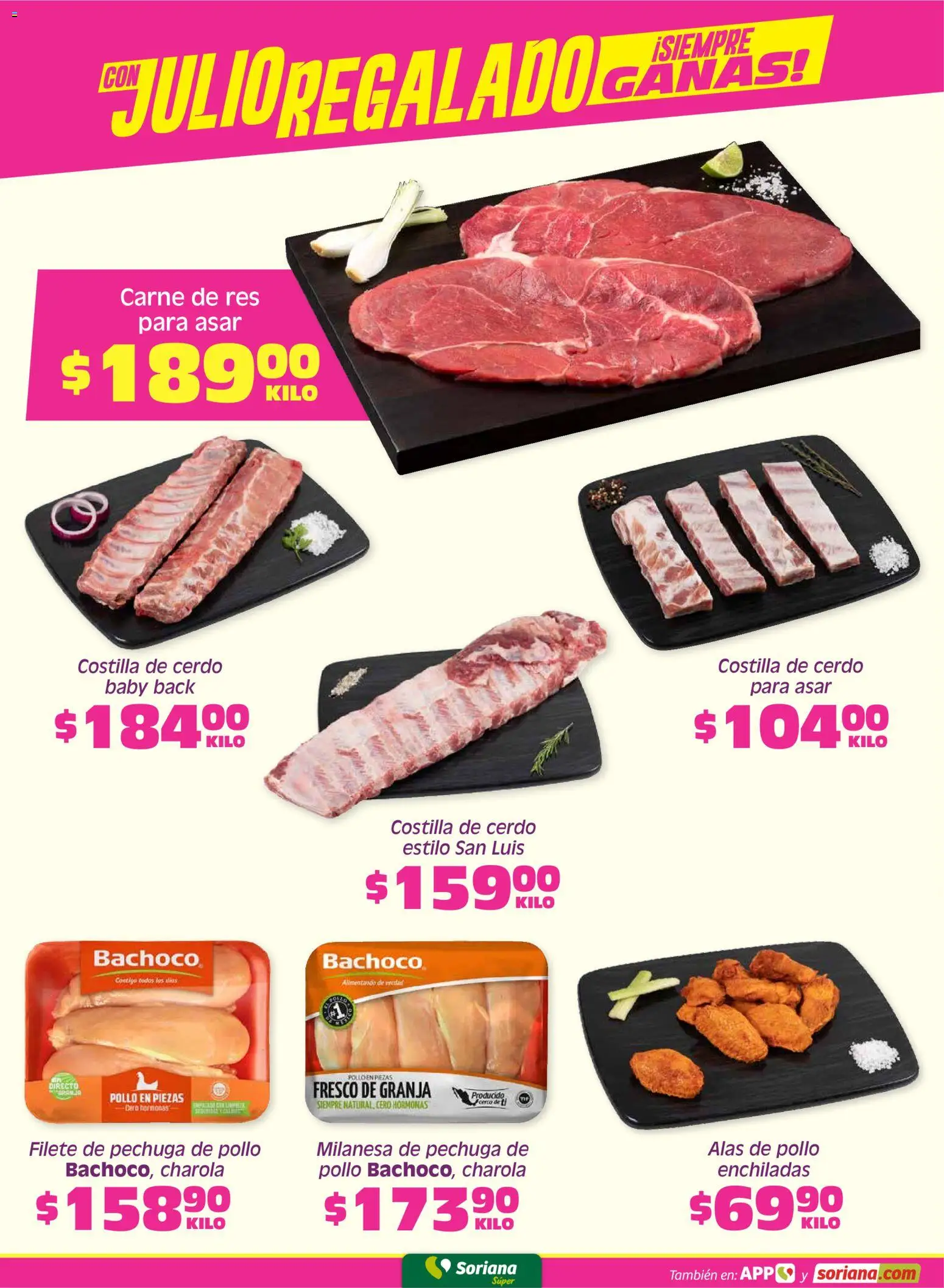 Nuevas ofertas de Soriana válidas en toda la República Mexicana desde el 05.06.2026. ¡Encuentra las mejores ofertas en Soriana Fin de Semana Súper: Tamaulipas (excepto Cd. Victoria y Tampico)! | Página: 4 | Productos: Pollo, Milanesa, Cerdo, Res