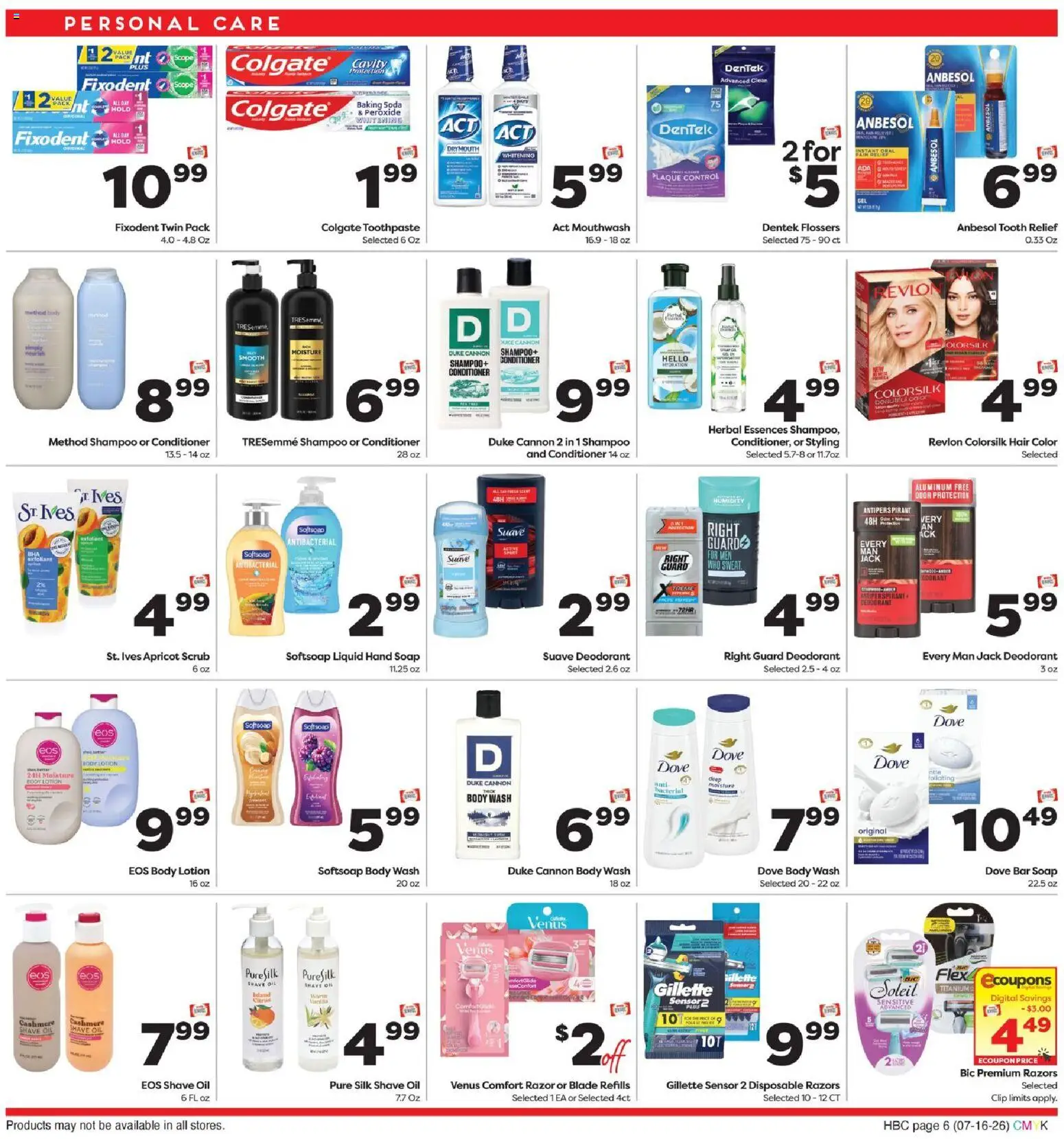Weis Extended Savings - valid from 07/16/2026 | Page: 6 | Products: Shampoo, Hair color, Oil, Toothpaste