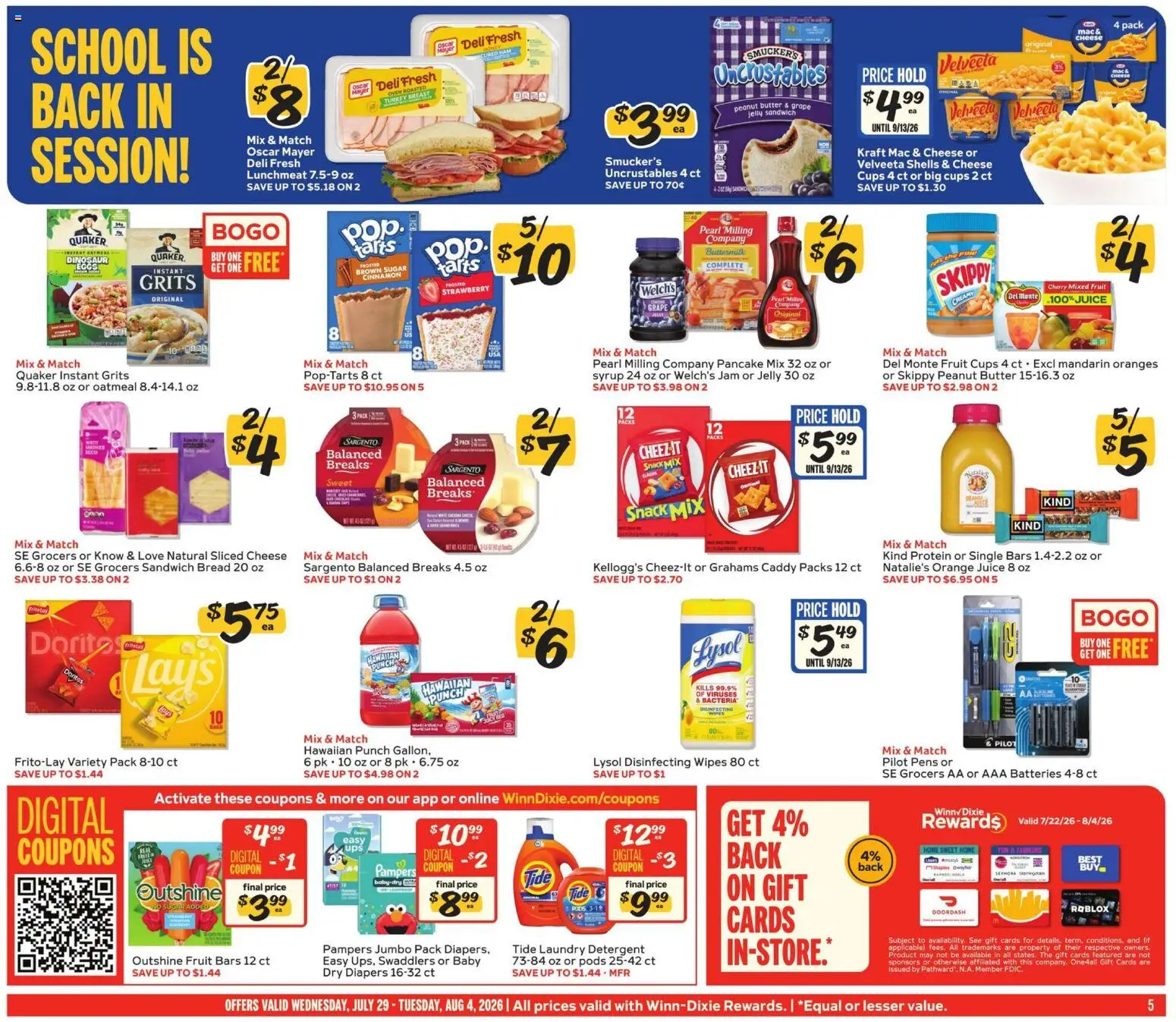 Winn Dixie Weekly Ad - valid from 07/29/2026 | Page: 5 | Products: Butter, Juice, Oranges, Oven